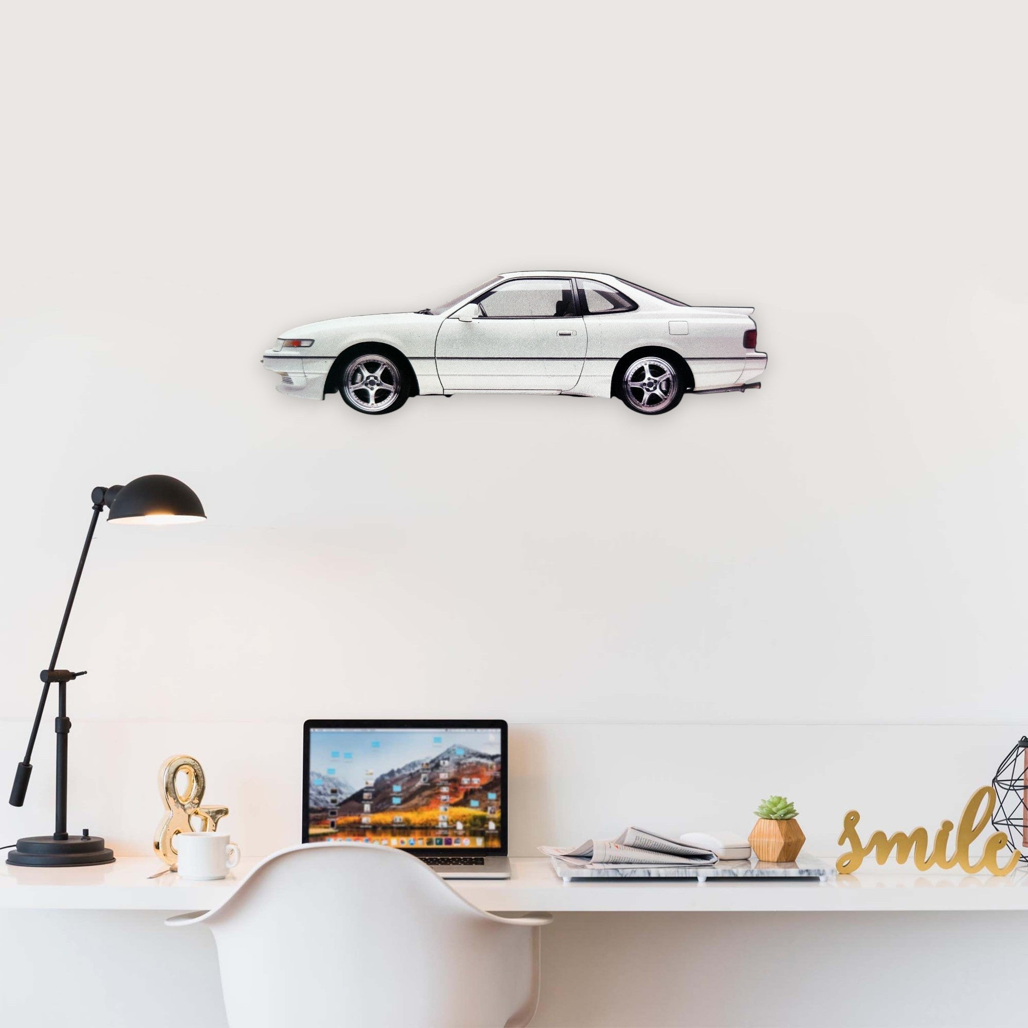 1991 Toyota Soarer (2) Metal Car Wall Art, Color 2D Diecast Car Decor, Silhouette Metal Wall Art, Gift For Car Lovers, Detailed Color Metal Car