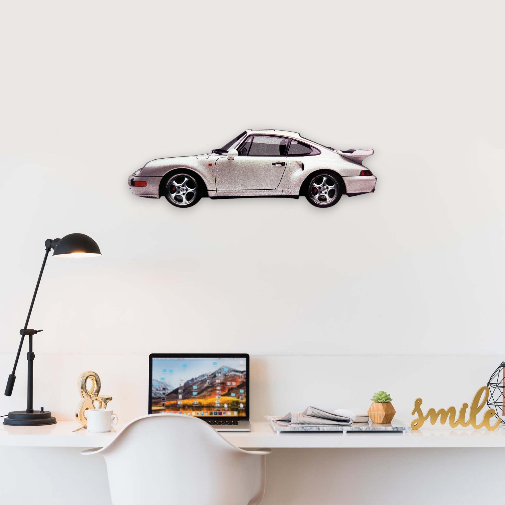 1995 Porsche 911 (993) Turbo (2) Metal Car Wall Art, Color 2D Diecast Car Decor, Silhouette Metal Wall Art, Gift For Car Lovers, Detailed Color Metal Car