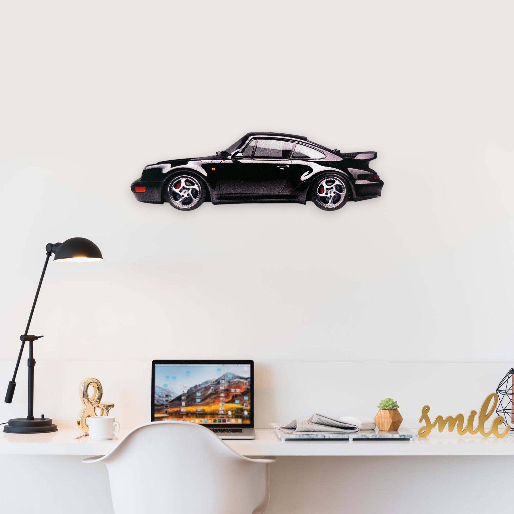 1995 Porsche 911 (993) Turbo (1) Metal Car Wall Art, Color 2D Diecast Car Decor, Silhouette Metal Wall Art, Gift For Car Lovers, Detailed Color Metal Car