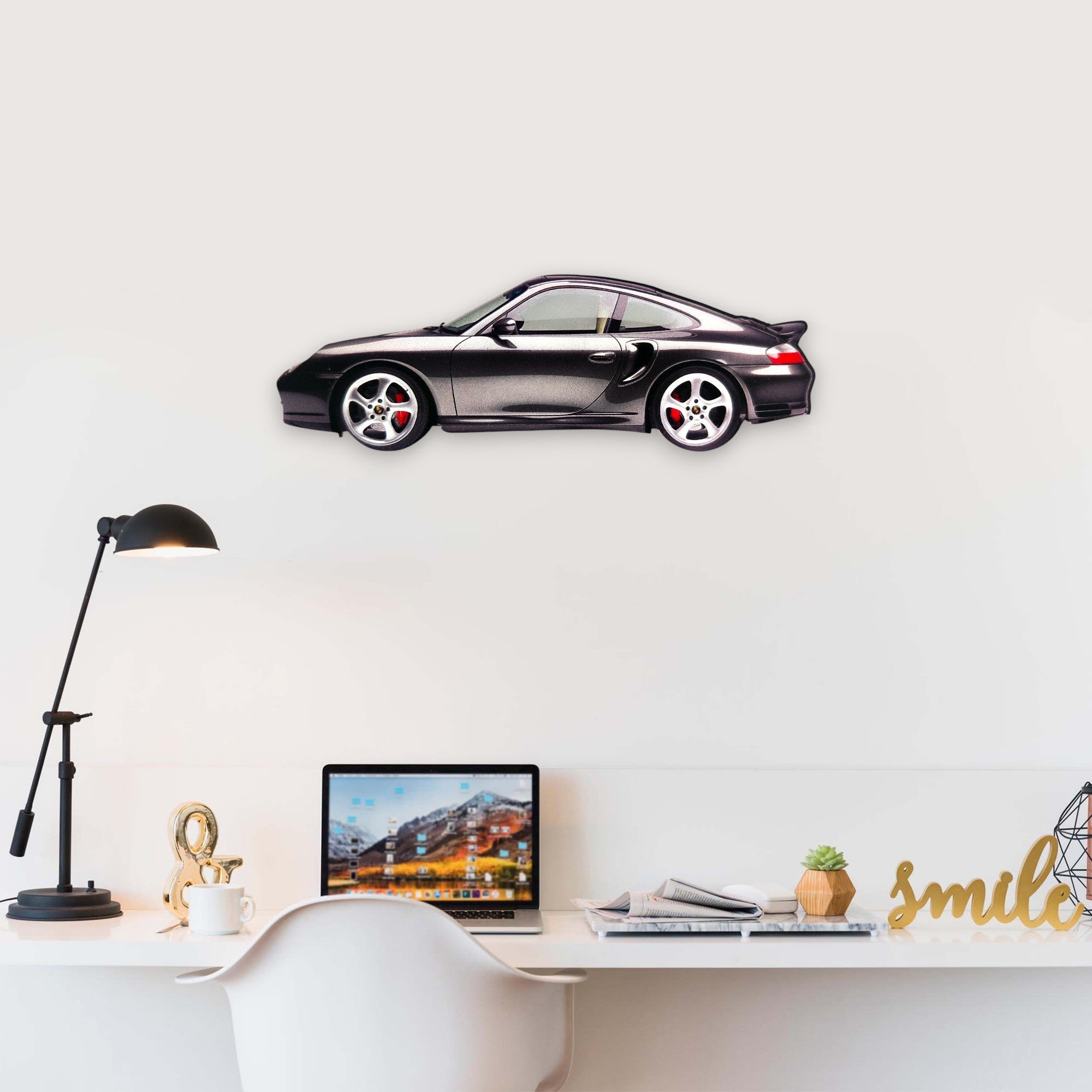 2000 Porsche 911 (996) Carrera 4 (2) Metal Car Wall Art, Color 2D Diecast Car Decor, Silhouette Metal Wall Art, Gift For Car Lovers, Detailed Color Metal Car
