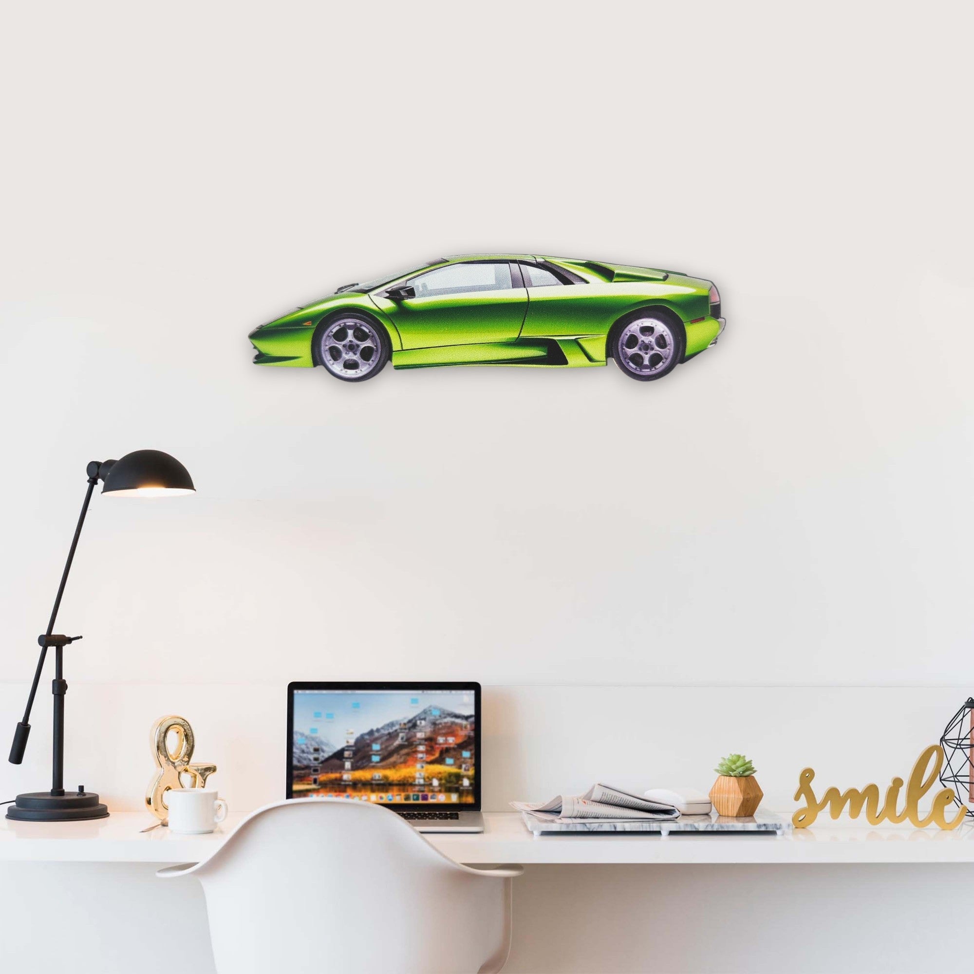 2001 Lamborghini Murciélago (1) Metal Car Wall Art, Color 2D Diecast Car Decor, Silhouette Metal Wall Art, Gift For Car Lovers, Detailed Color Metal Car