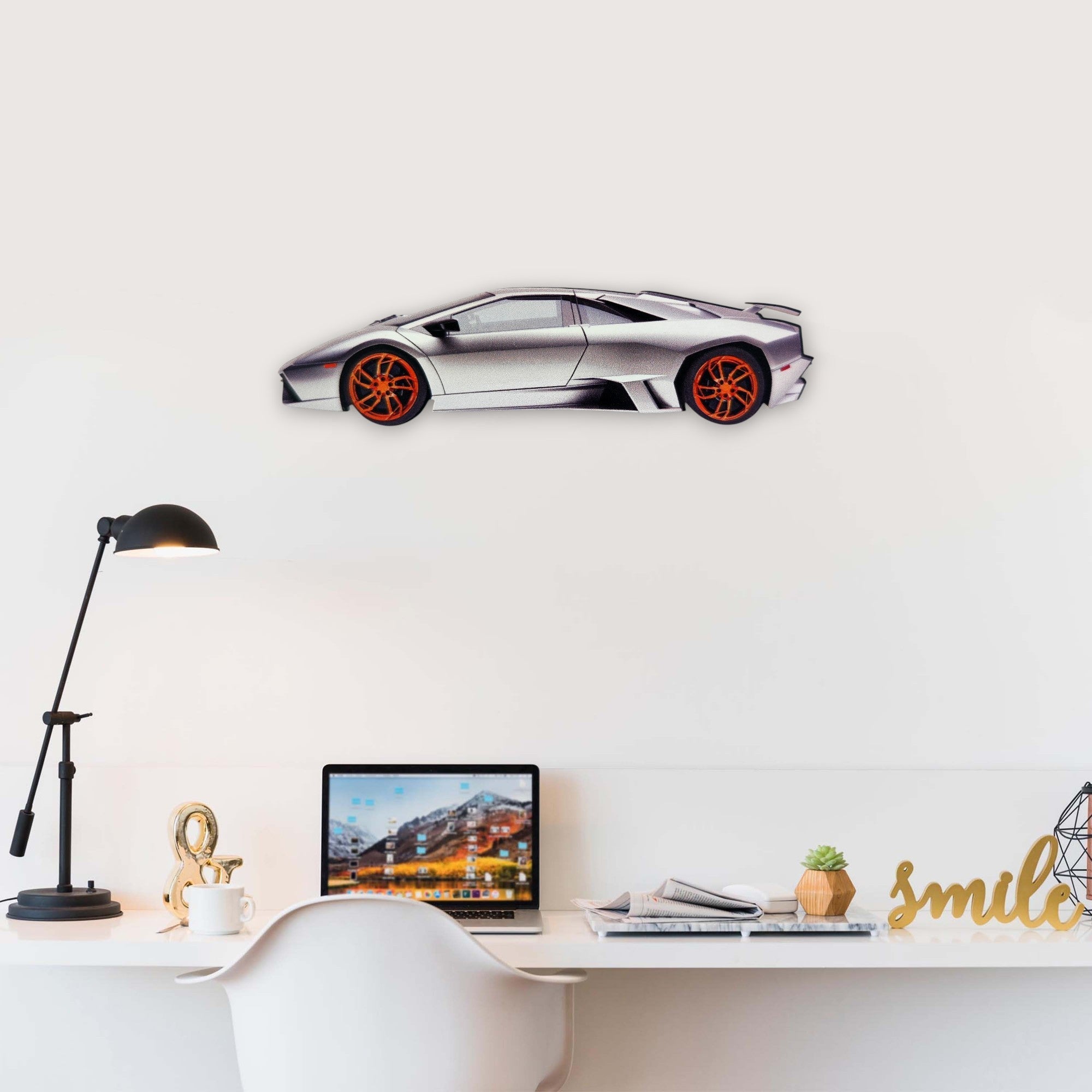 2007 Lamborghini Reventón (2) Metal Car Wall Art, Color 2D Diecast Car Decor, Silhouette Metal Wall Art, Gift For Car Lovers, Detailed Color Metal Car