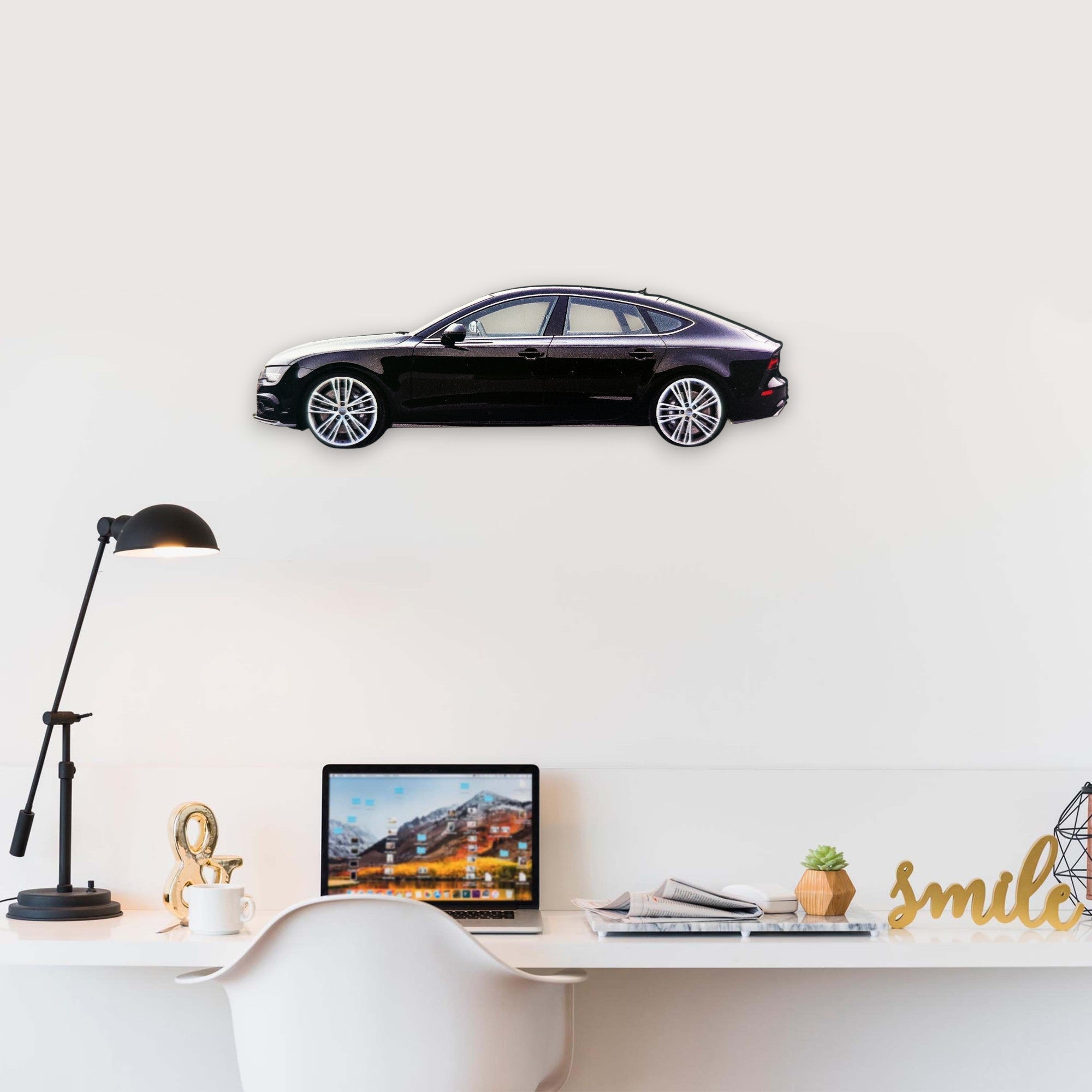 2010 Audi A7 (1) Metal Car Wall Art, Color 2D Diecast Car Decor, Silhouette Metal Wall Art, Gift For Car Lovers, Detailed Color Metal Car