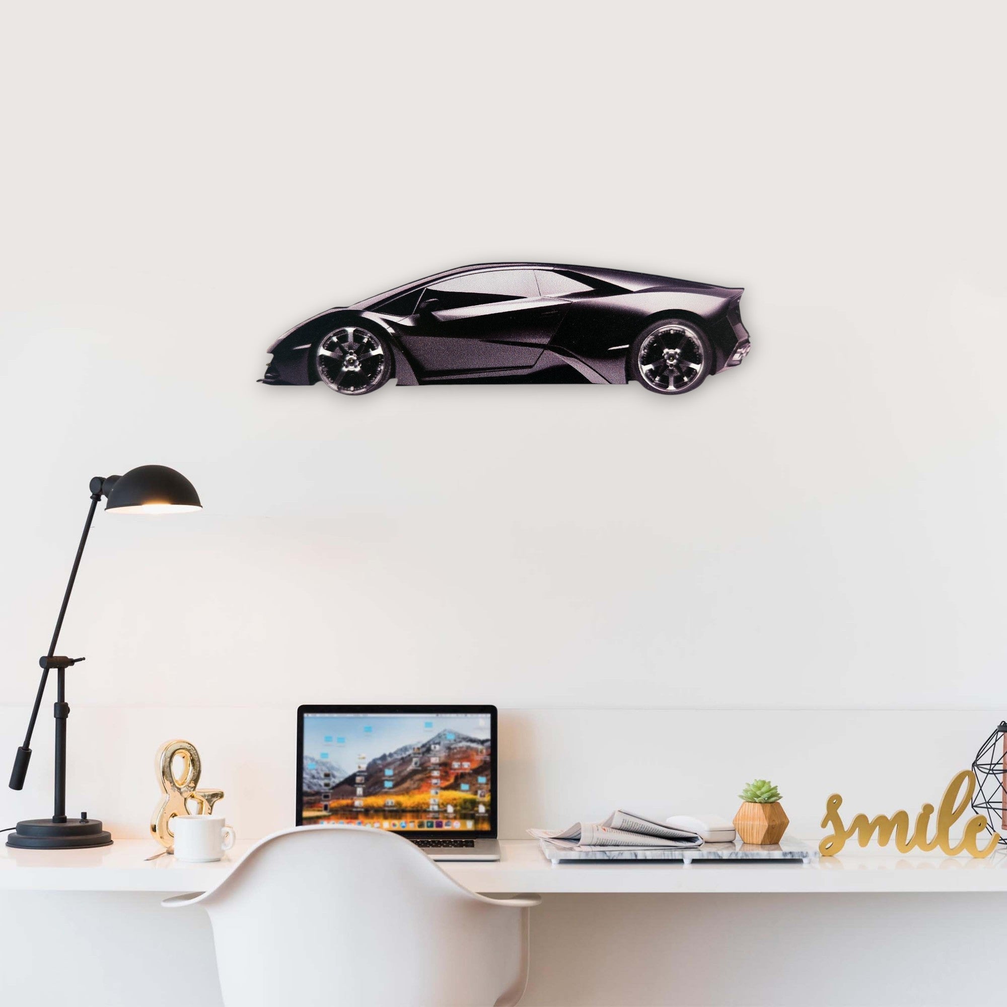 2010 Lamborghini Sesto Elemento (1) Metal Car Wall Art, Color 2D Diecast Car Decor, Silhouette Metal Wall Art, Gift For Car Lovers, Detailed Color Metal Car