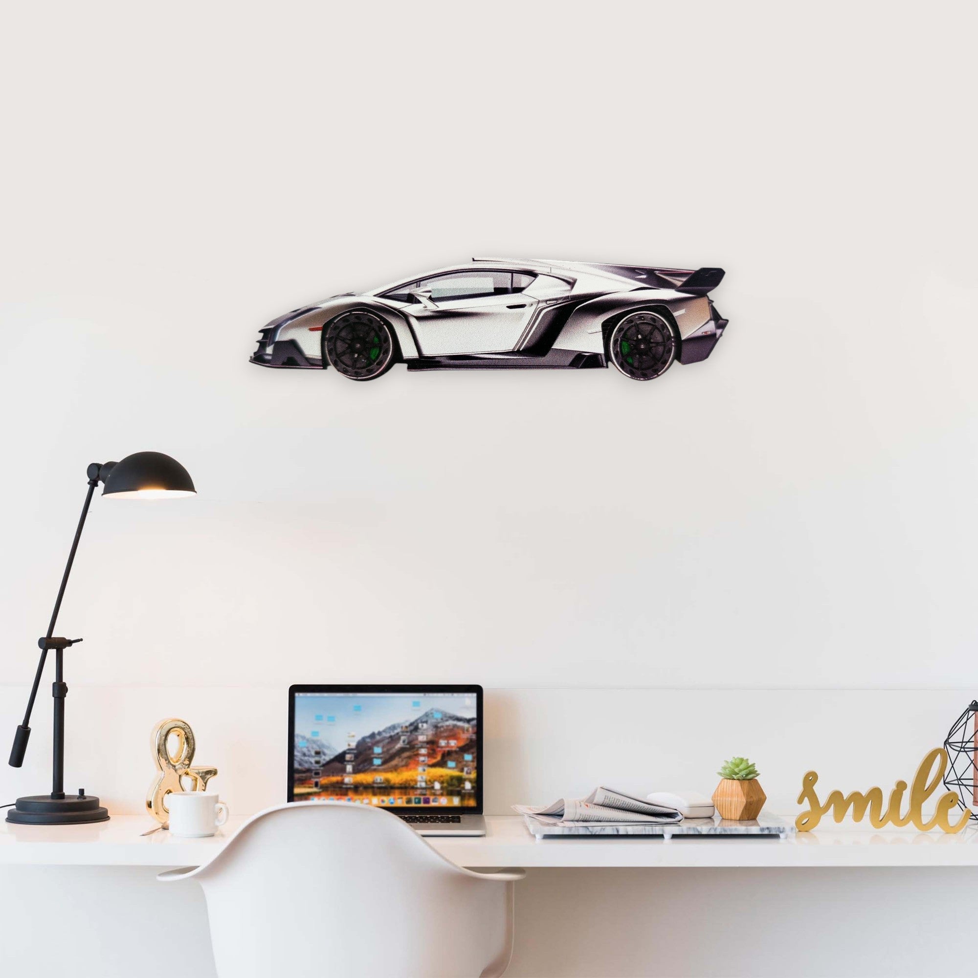 2013 Lamborghini Veneno (2) Metal Car Wall Art, Color 2D Diecast Car Decor, Silhouette Metal Wall Art, Gift For Car Lovers, Detailed Color Metal Car