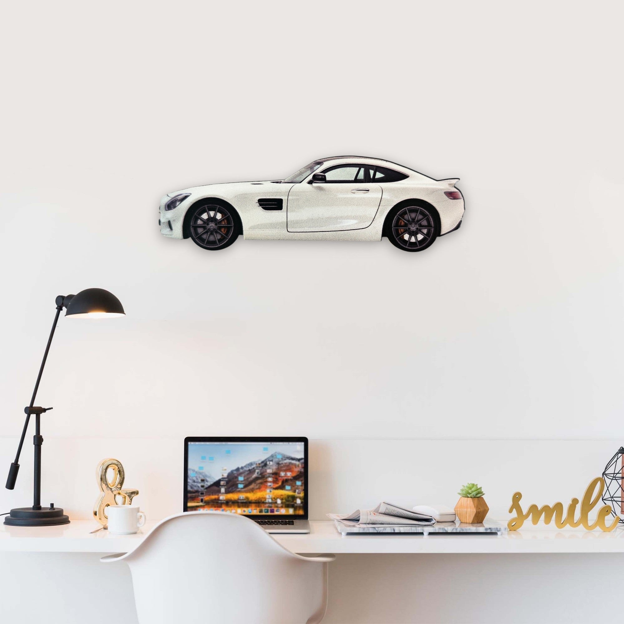 2015 Mercedes-Benz AMG GT (2) Metal Car Wall Art, Color 2D Diecast Car Decor, Silhouette Metal Wall Art, Gift For Car Lovers, Detailed Color Metal Car
