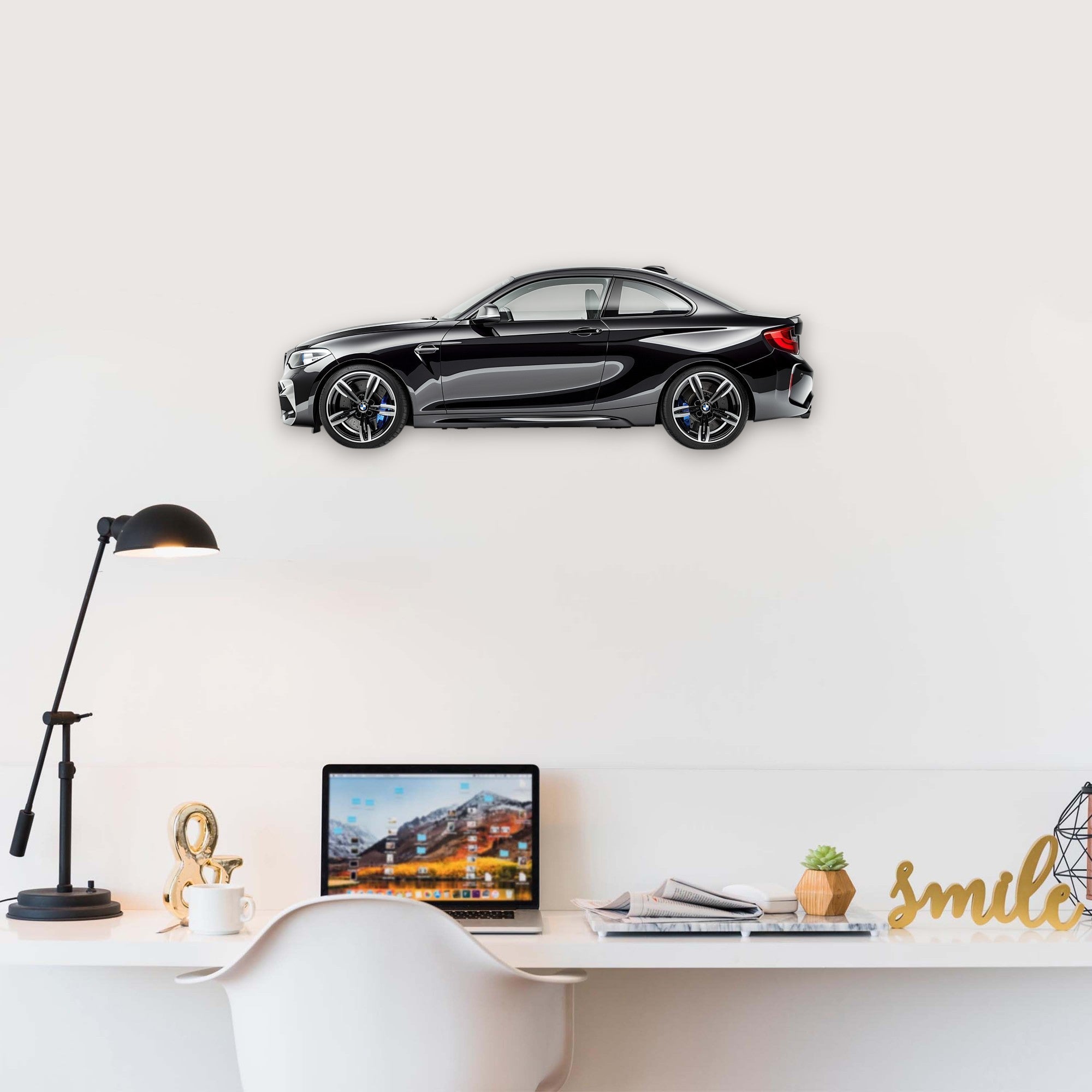 2016 BMW M2 (1) Metal Car Wall Art, Color 2D Diecast Car Decor, Silhouette Metal Wall Art, Gift For Car Lovers, Detailed Color Metal Car