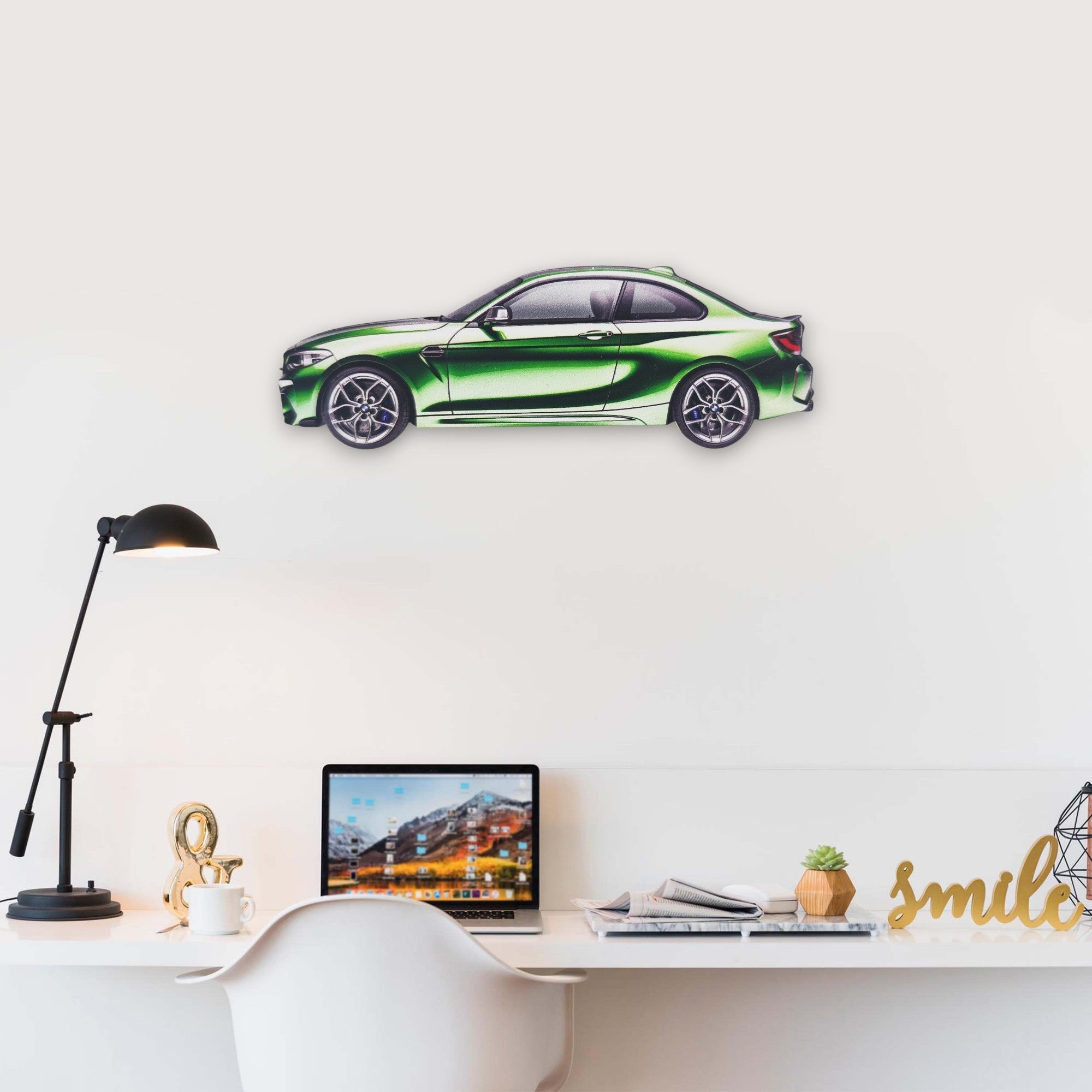2016 BMW M2 (2) Metal Car Wall Art, Color 2D Diecast Car Decor, Silhouette Metal Wall Art, Gift For Car Lovers, Detailed Color Metal Car