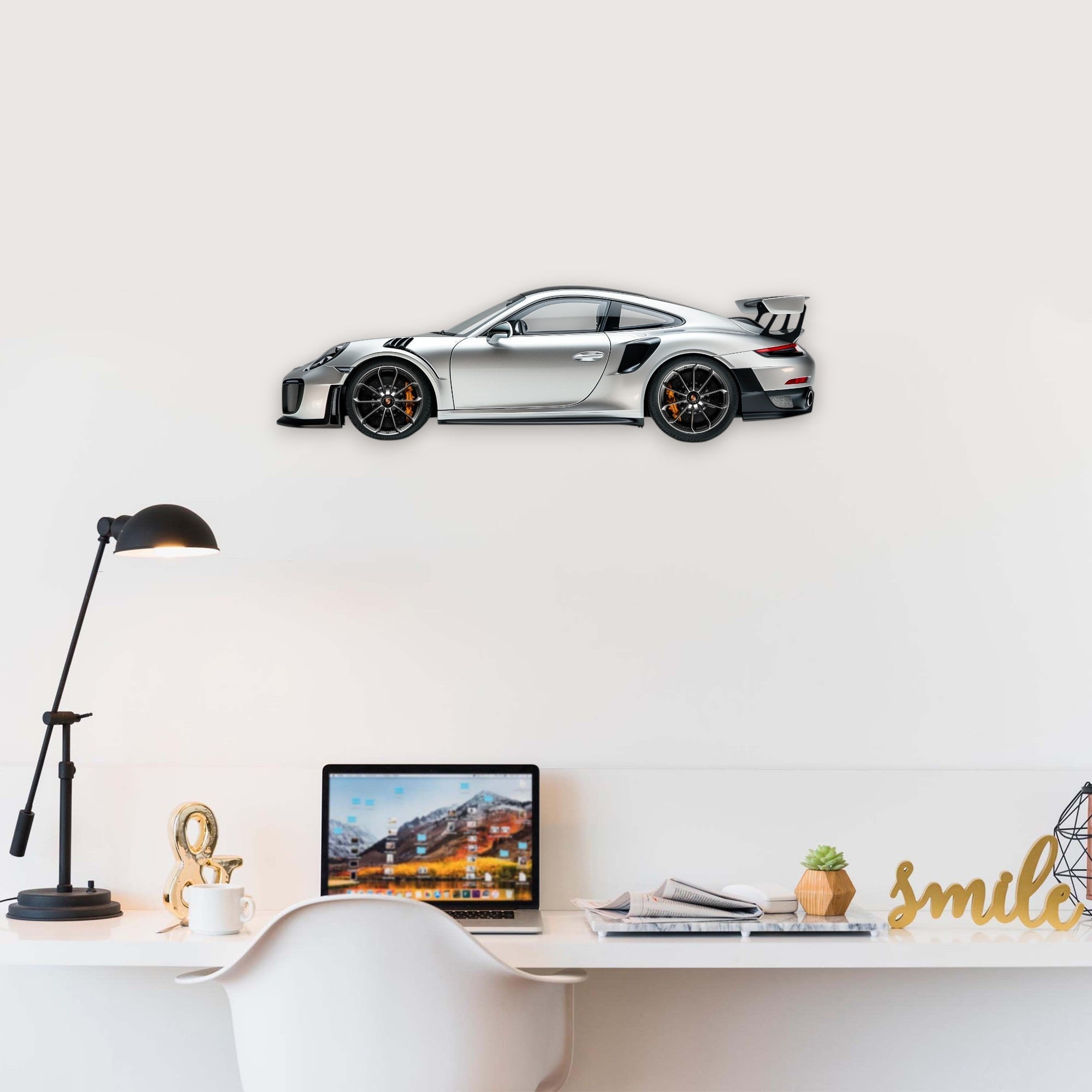 2017 Porsche 911 (991) GT2 RS (2) Metal Car Wall Art, Color 2D Diecast Car Decor, Silhouette Metal Wall Art, Gift For Car Lovers, Detailed Color Metal Car