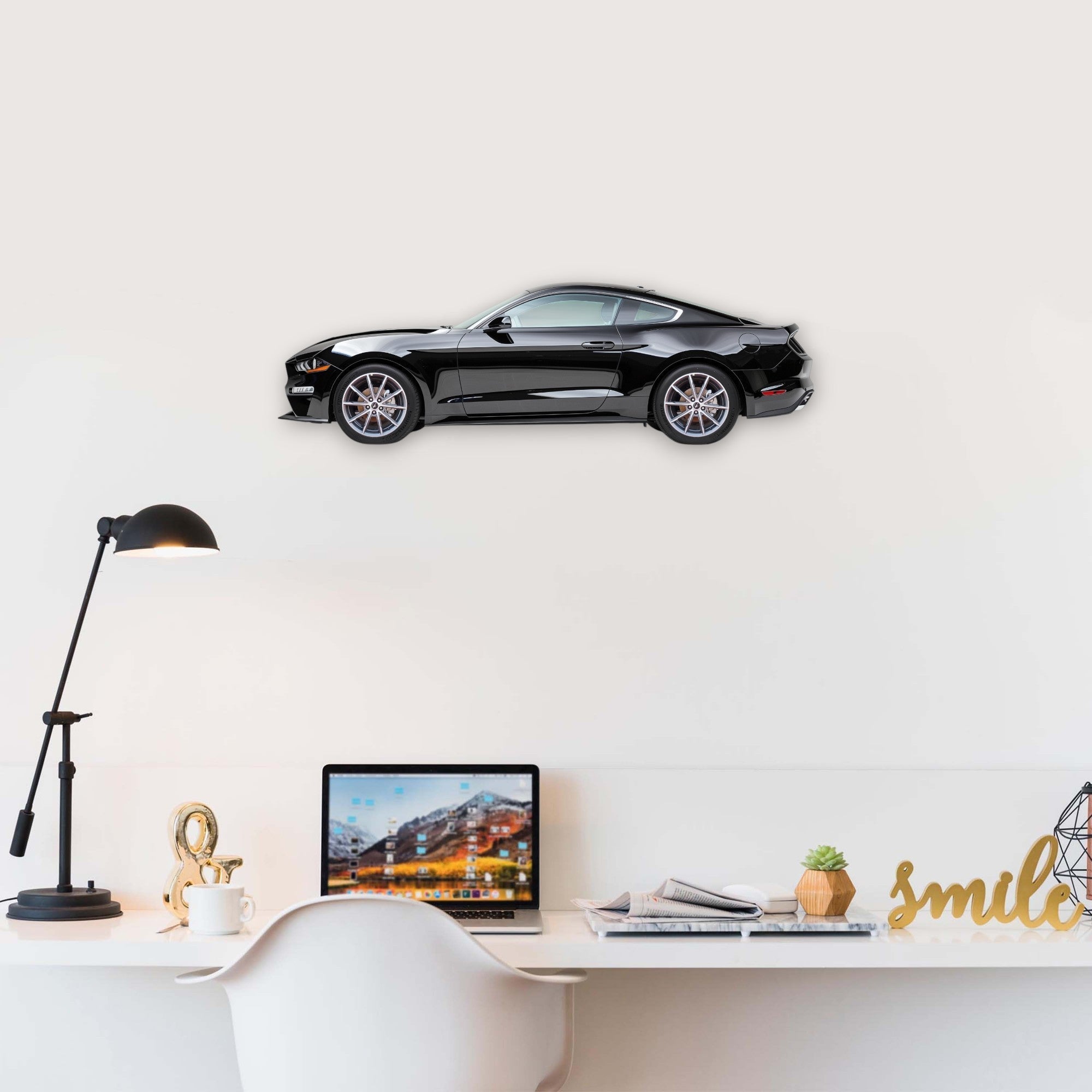 2018 Ford Mustang GT 5.0 (1) Metal Car Wall Art, Color 2D Diecast Car Decor, Silhouette Metal Wall Art, Gift For Car Lovers, Detailed Color Metal Car