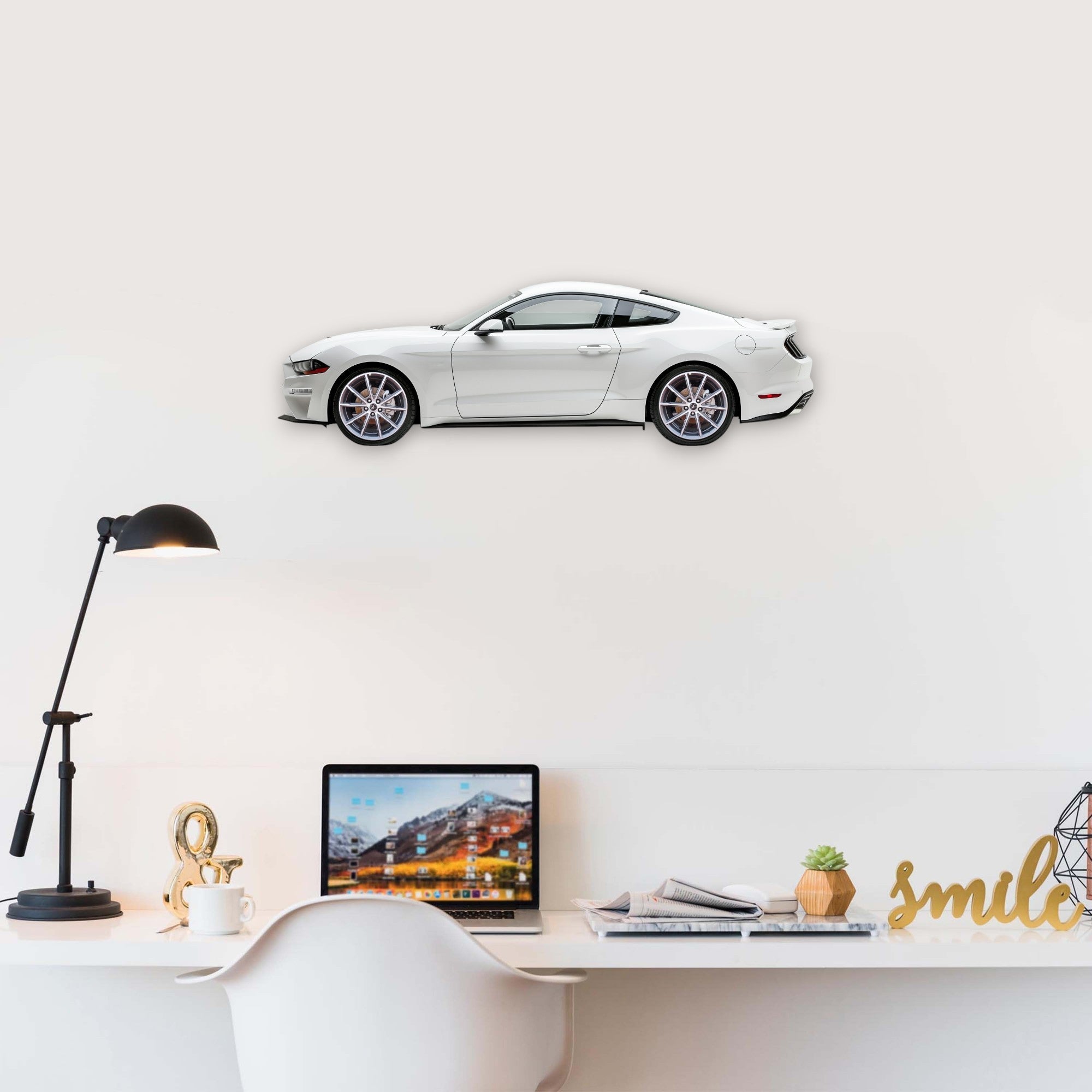 2018 Ford Mustang GT 5.0 (2) Metal Car Wall Art, Color 2D Diecast Car Decor, Silhouette Metal Wall Art, Gift For Car Lovers, Detailed Color Metal Car
