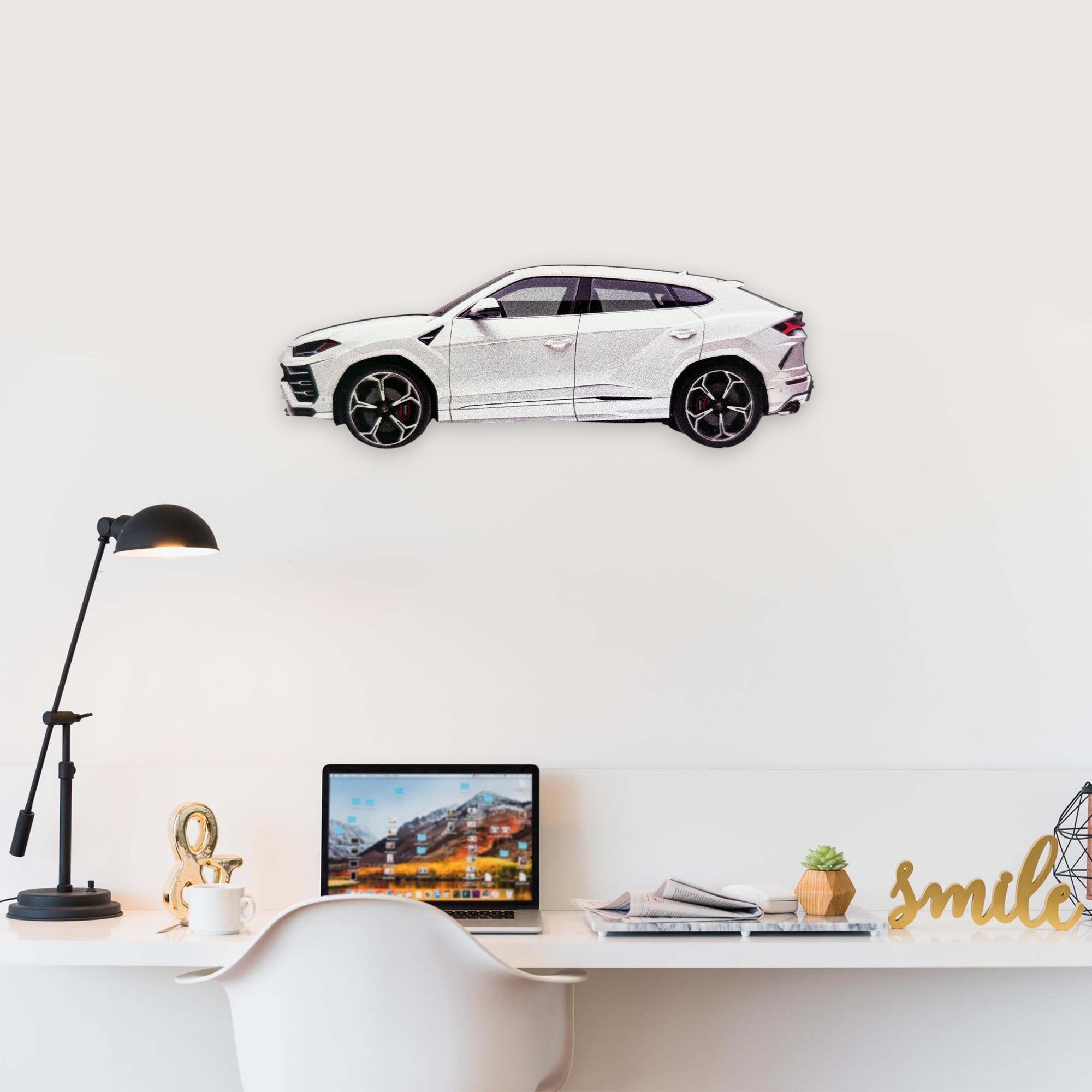 2018 Lamborghini Urus (1) Metal Car Wall Art, Color 2D Diecast Car Decor, Silhouette Metal Wall Art, Gift For Car Lovers, Detailed Color Metal Car