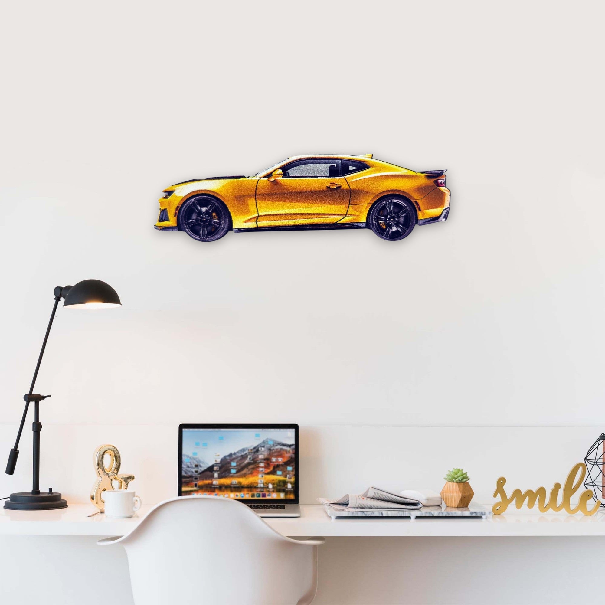 2019 Chevrolet Camaro ZL1 (2) Metal Car Wall Art, Color 2D Diecast Car Decor, Silhouette Metal Wall Art, Gift For Car Lovers, Detailed Color Metal Car