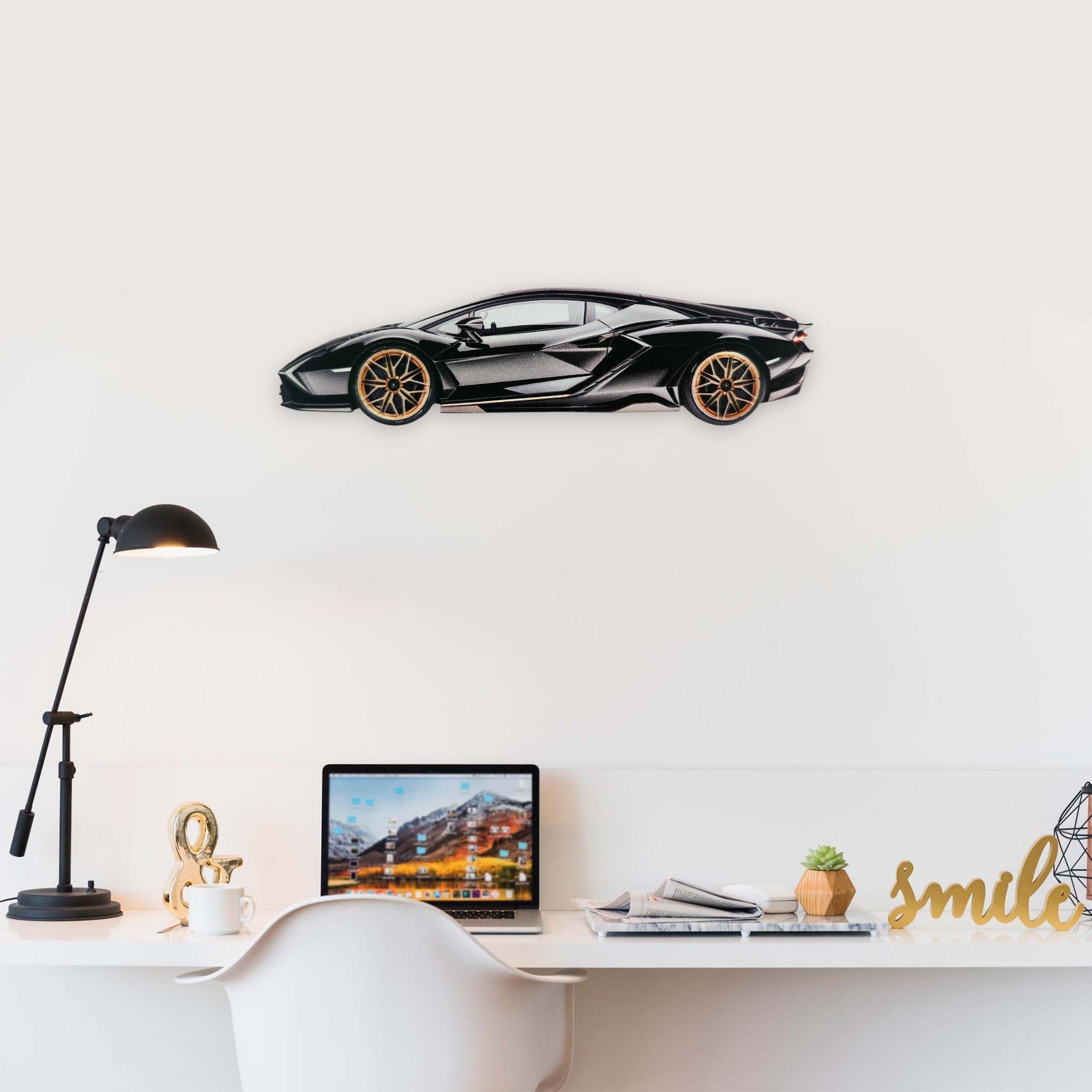2019 Lamborghini Sian (1) Metal Car Wall Art, Color 2D Diecast Car Decor, Silhouette Metal Wall Art, Gift For Car Lovers, Detailed Color Metal Car