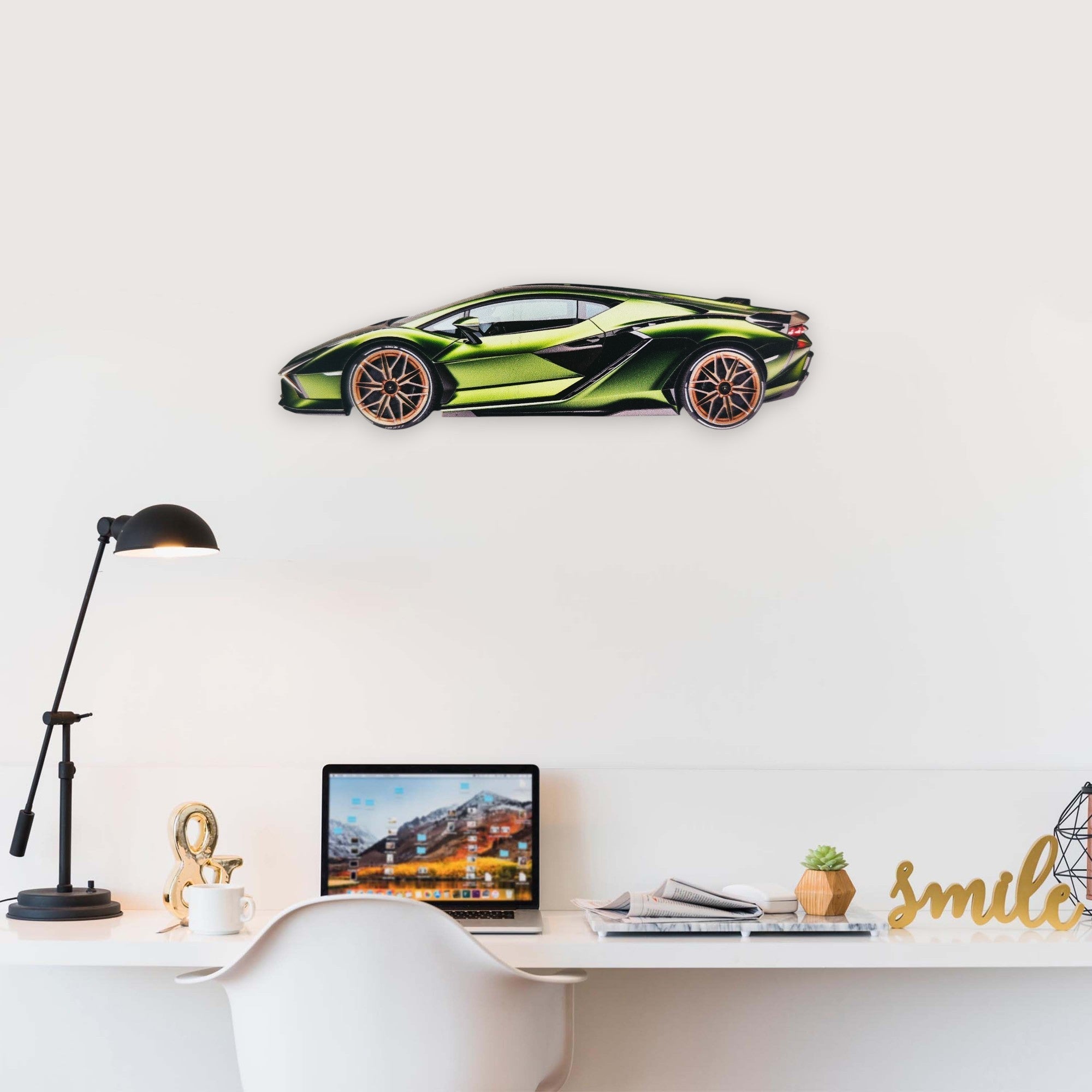 2019 Lamborghini Sian (2) Metal Car Wall Art, Color 2D Diecast Car Decor, Silhouette Metal Wall Art, Gift For Car Lovers, Detailed Color Metal Car