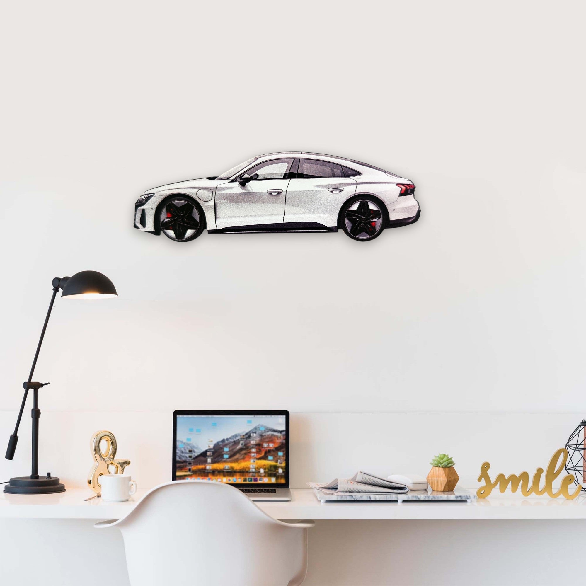 2021 Audi RS e-tron GT (2) Metal Car Wall Art, Color 2D Diecast Car Decor, Silhouette Metal Wall Art, Gift For Car Lovers, Detailed Color Metal Car