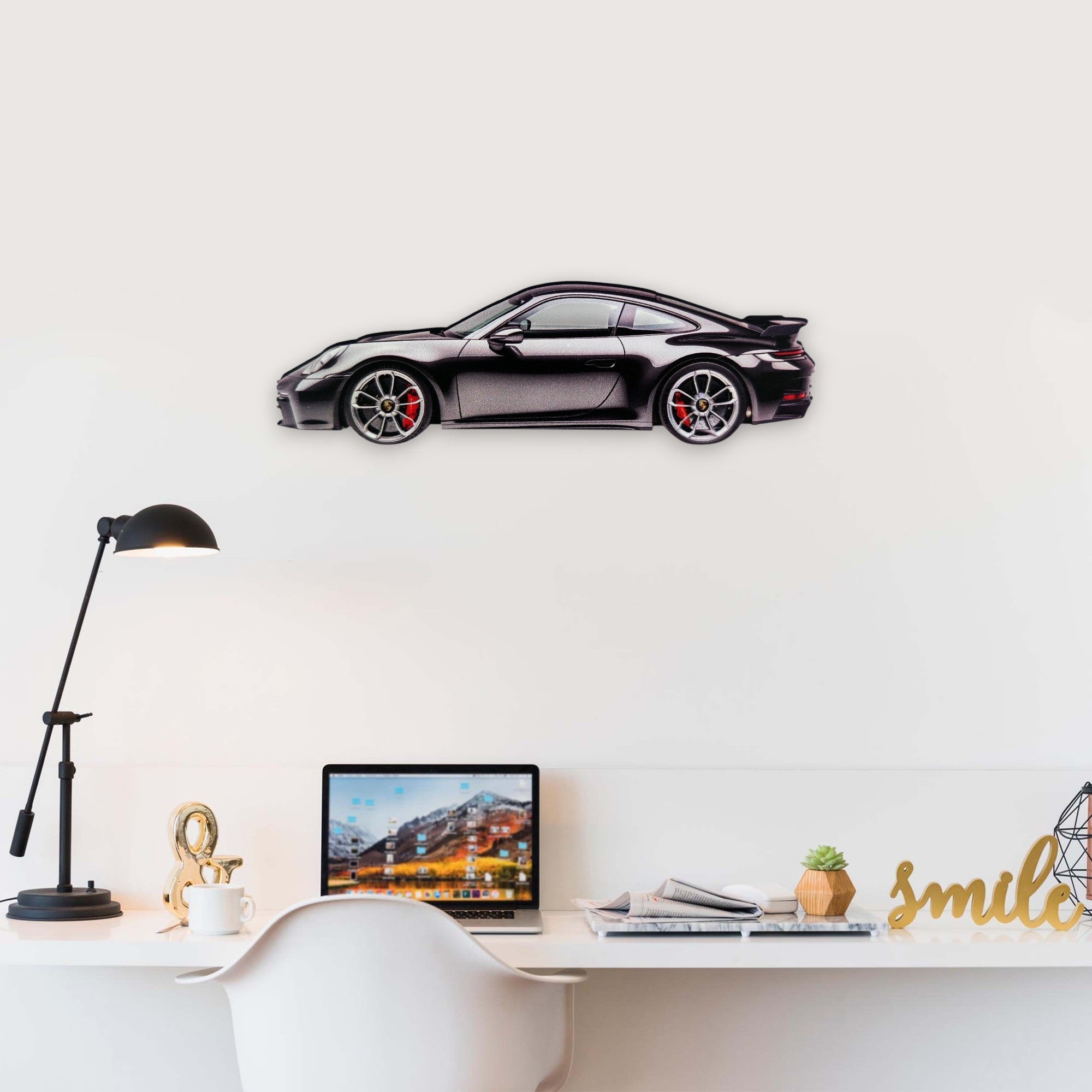 2021 Porsche 911 (992) GT3 (1) Metal Car Wall Art, Color 2D Diecast Car Decor, Silhouette Metal Wall Art, Gift For Car Lovers, Detailed Color Metal Car