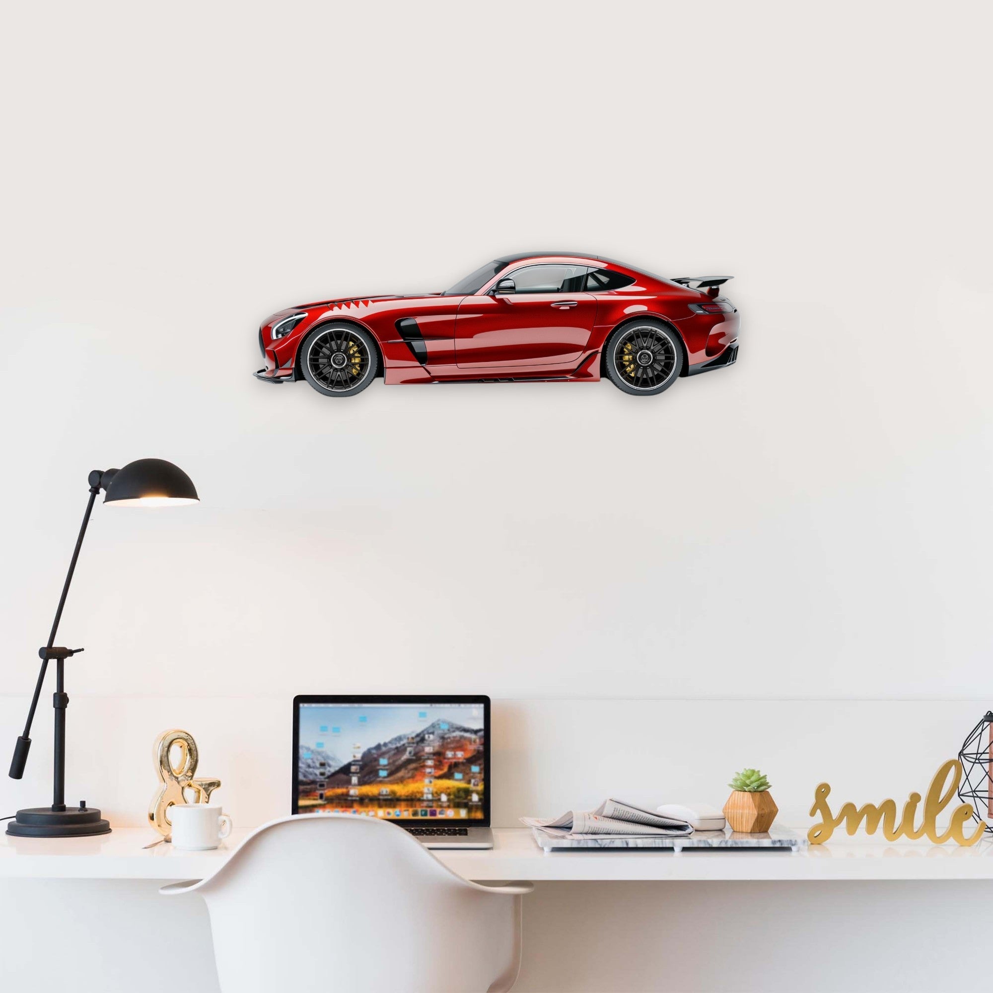 2022 Mercedes AMG GT R (1) Metal Car Wall Art, Color 2D Diecast Car Decor, Silhouette Metal Wall Art, Gift For Car Lovers, Detailed Color Metal Car