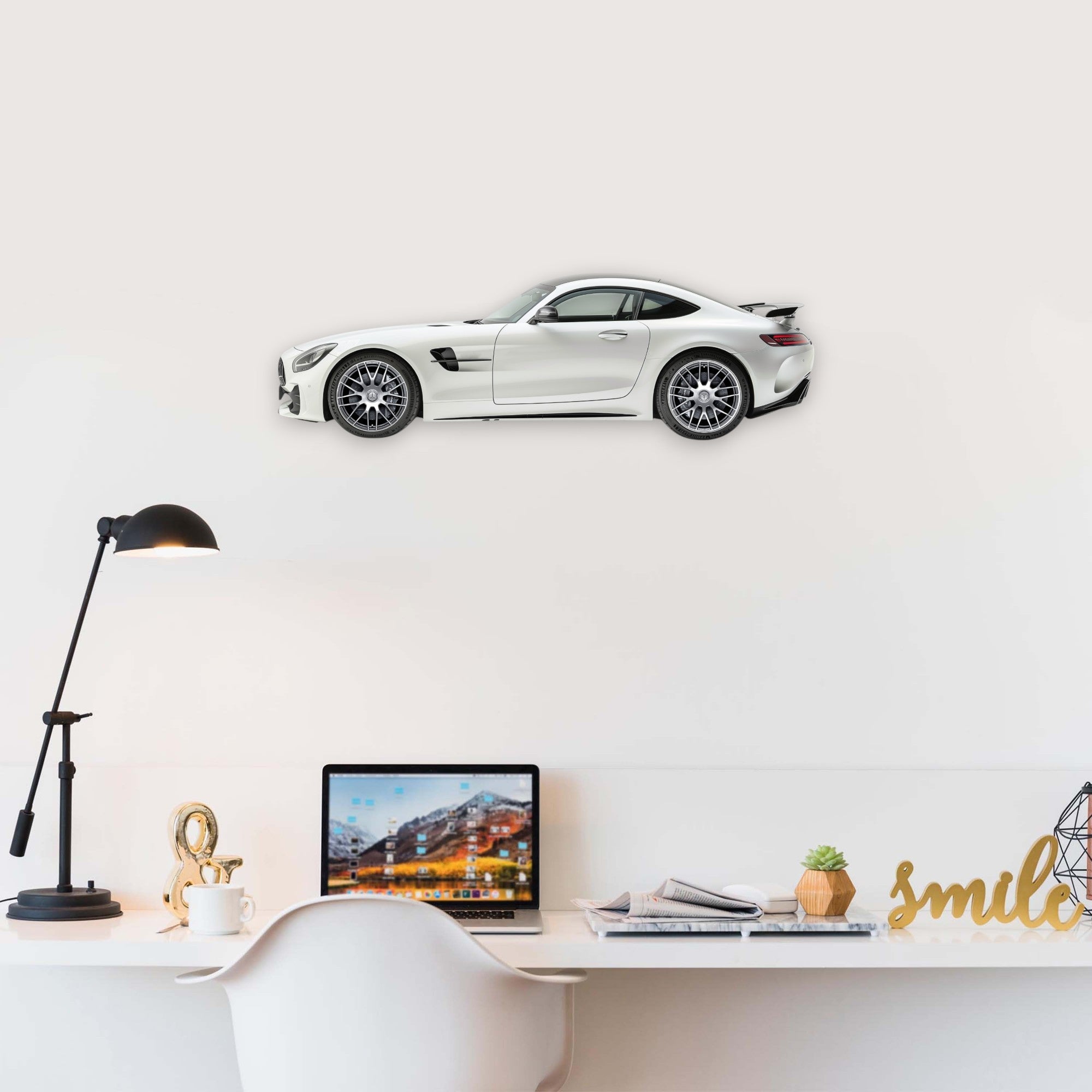 2022 Mercedes AMG GT R (2) Metal Car Wall Art, Color 2D Diecast Car Decor, Silhouette Metal Wall Art, Gift For Car Lovers, Detailed Color Metal Car
