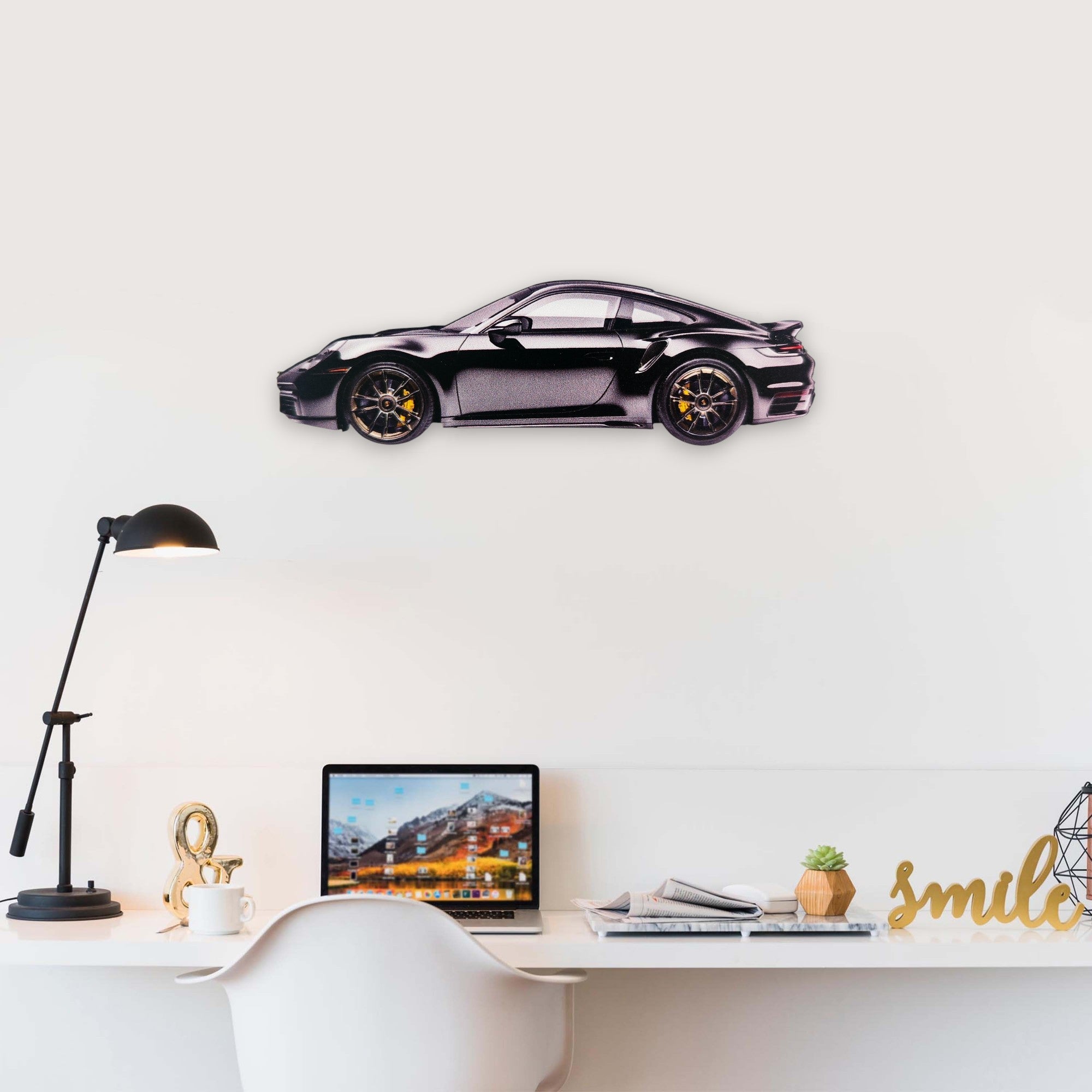 2022 Porsche 911 (992) Turbo S (1) Metal Car Wall Art, Color 2D Diecast Car Decor, Silhouette Metal Wall Art, Gift For Car Lovers, Detailed Color Metal Car