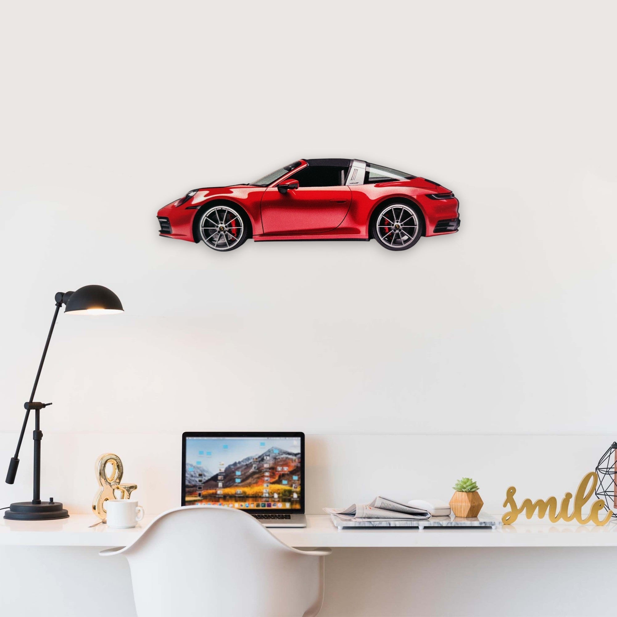 2023 Porsche 911 Targa 4S (2) Metal Car Wall Art, Color 2D Diecast Car Decor, Silhouette Metal Wall Art, Gift For Car Lovers, Detailed Color Metal Car