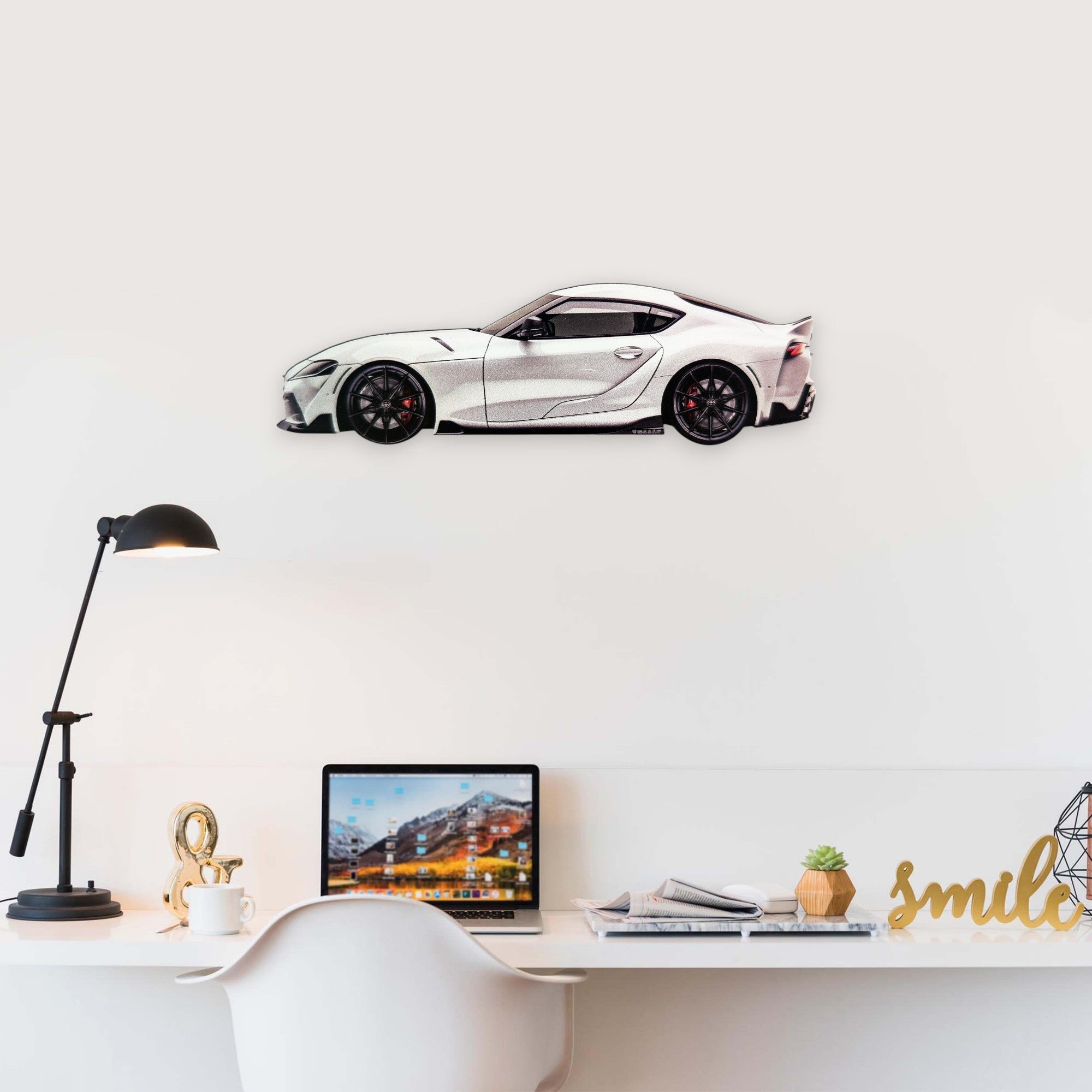 2023 Toyota GR Supra MK5 (2) Metal Car Wall Art, Color 2D Diecast Car Decor, Silhouette Metal Wall Art, Gift For Car Lovers, Detailed Color Metal Car