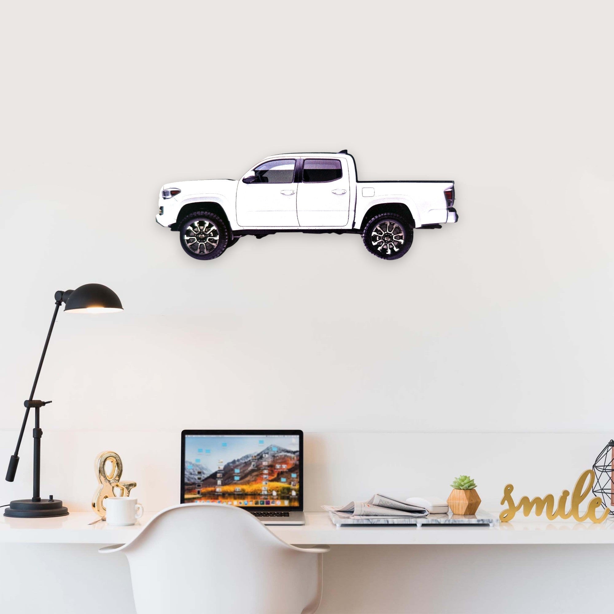 2023 Toyota Tacoma (2) Metal Car Wall Art, Color 2D Diecast Car Decor, Silhouette Metal Wall Art, Gift For Car Lovers, Detailed Color Metal Car