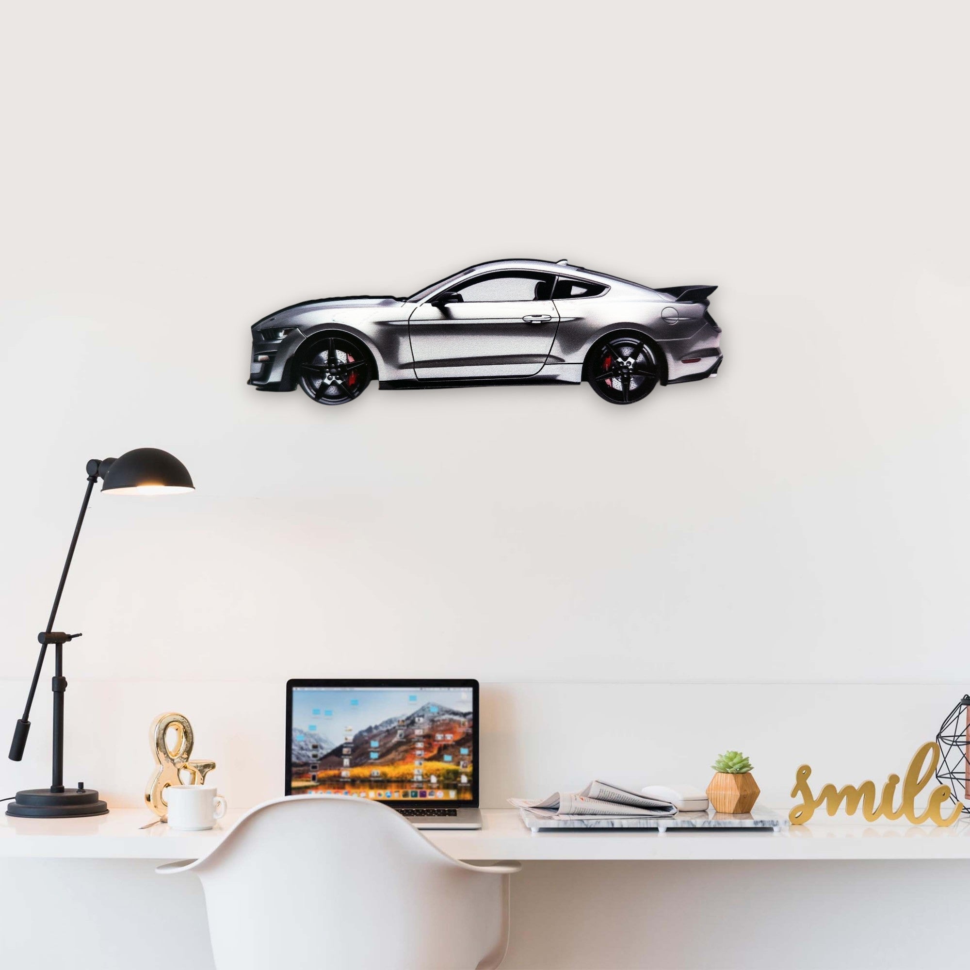 2024 Ford Mustang Shelby GT500 (2) Metal Car Wall Art, Color 2D Diecast Car Decor, Silhouette Metal Wall Art, Gift For Car Lovers, Detailed Color Metal Car