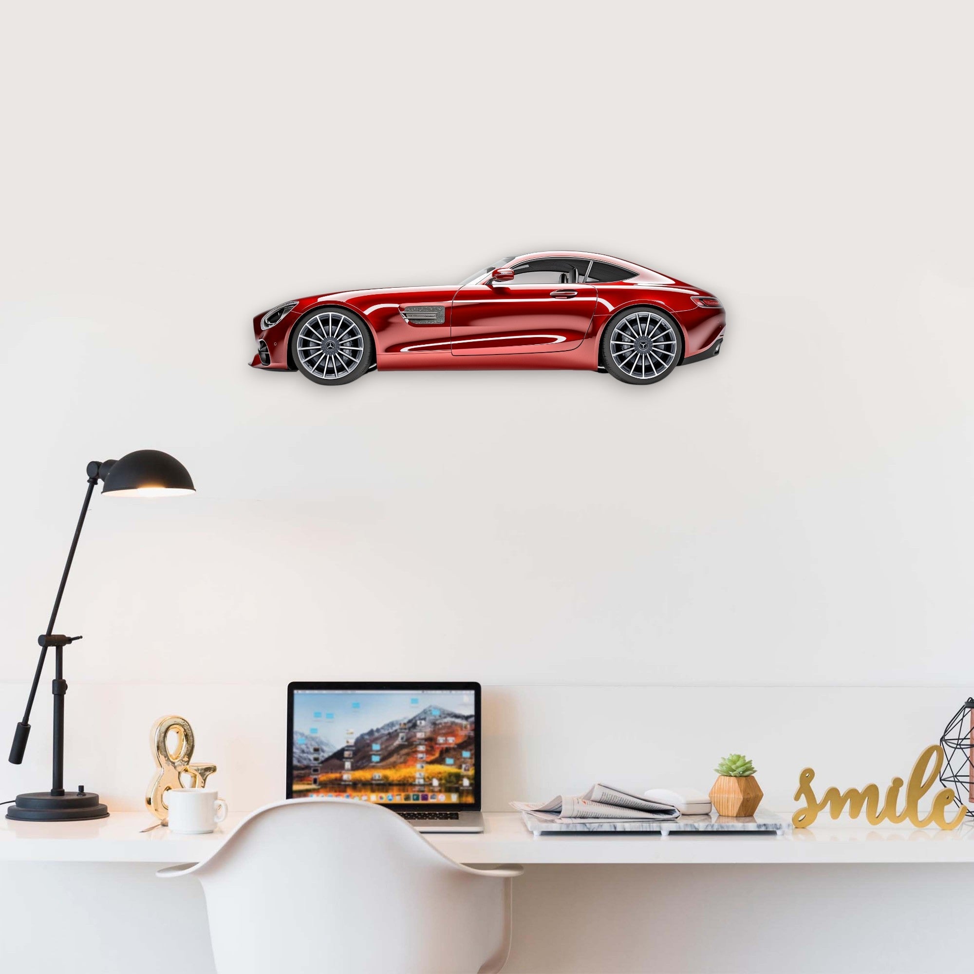 2024 Mercedes-AMG GT (1) Metal Car Wall Art, Color 2D Diecast Car Decor, Silhouette Metal Wall Art, Gift For Car Lovers, Detailed Color Metal Car