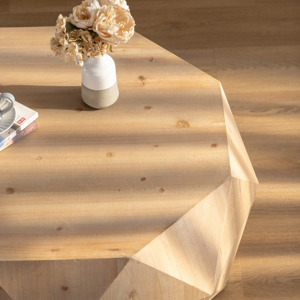 38"Three-dimensional Embossed Pattern Design American Retro Style Coffee Table(Same SKU:W757136671)