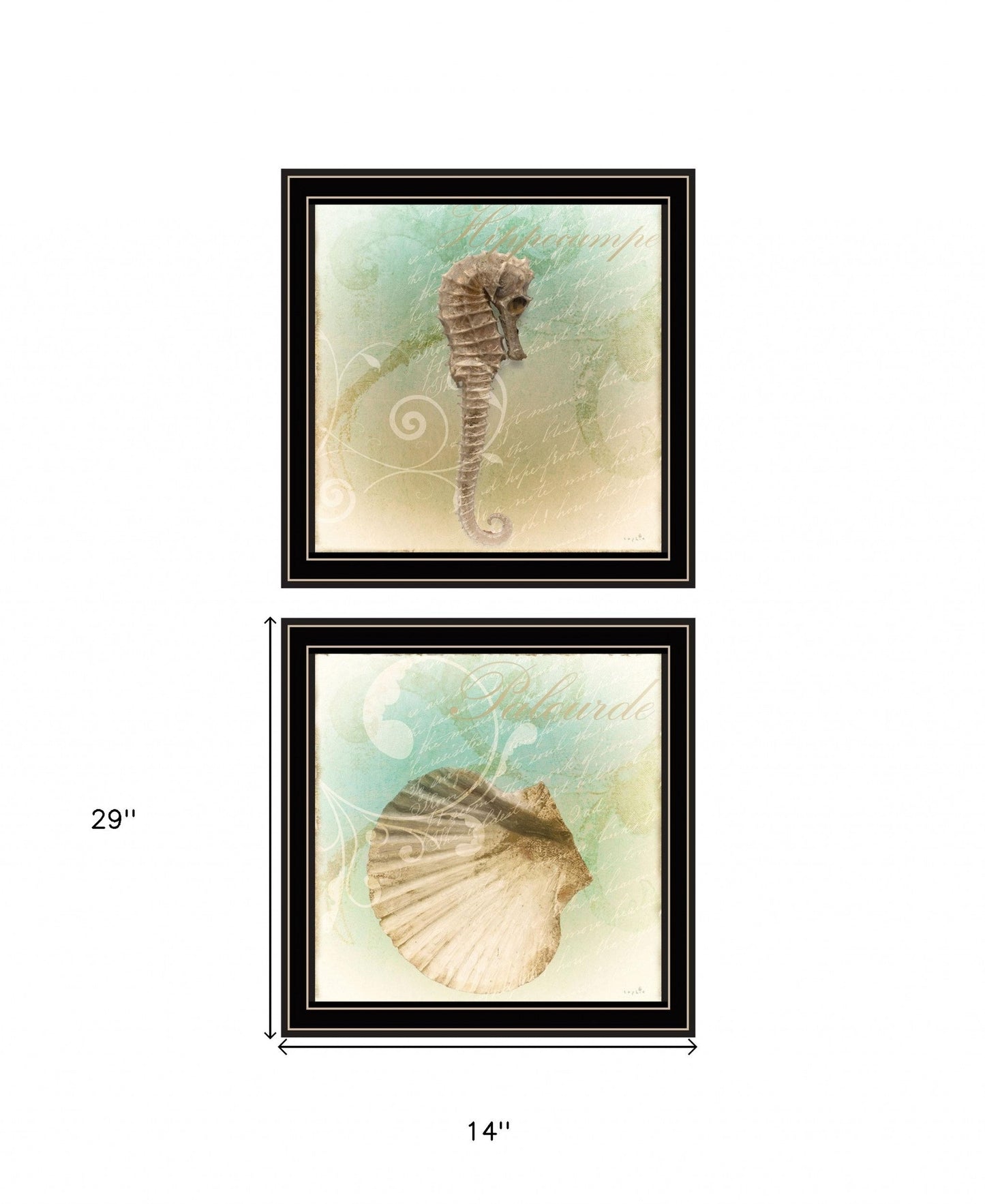 Set Of Two The Sea III and Sea IV 1 Black Framed Print Wall Art