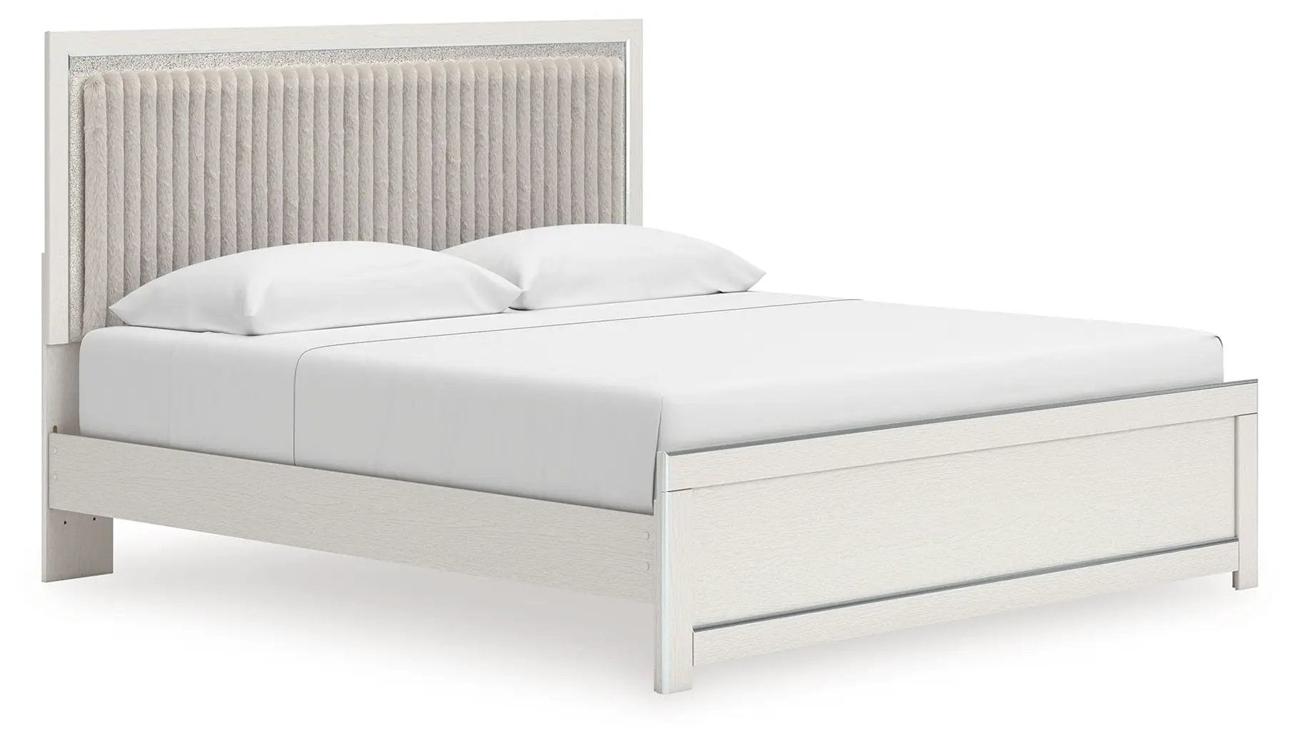 Zuraleus - Upholstered Panel Platform Bed With Roll Slats
