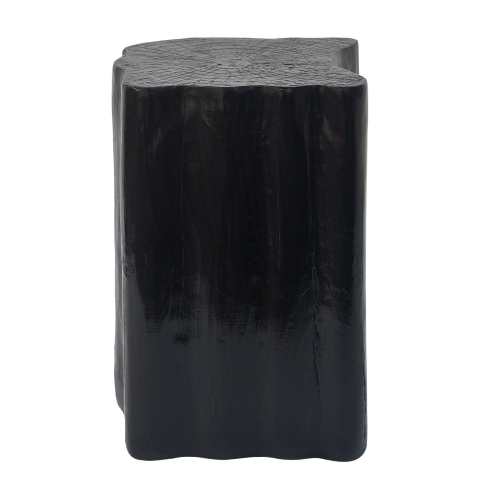 2-in-1 Irregular MGO End Table, Split Design, Small Space Friendly,Indoor Outdoor Use,Black Color