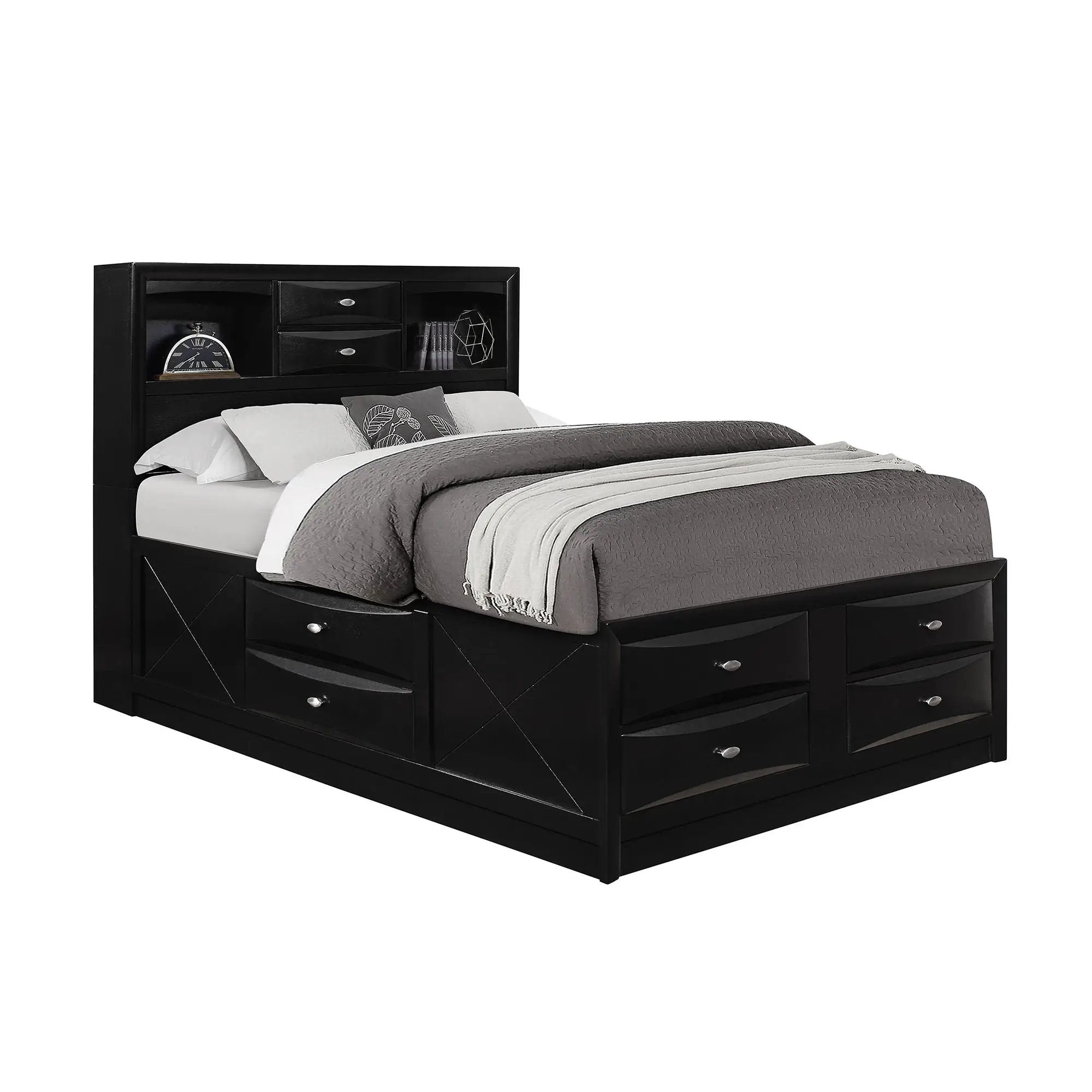 Lucille - Bed With Storage And Bookcase Headboard