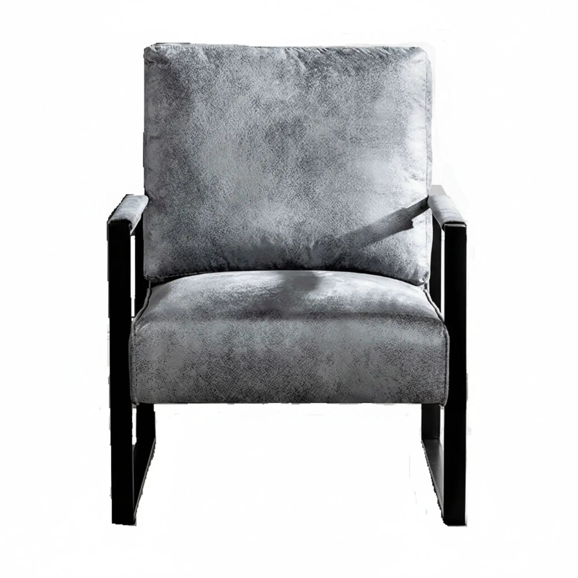 Classic Mid Century Modern Accent Chair With Durable Square Metal Frame, Armchair