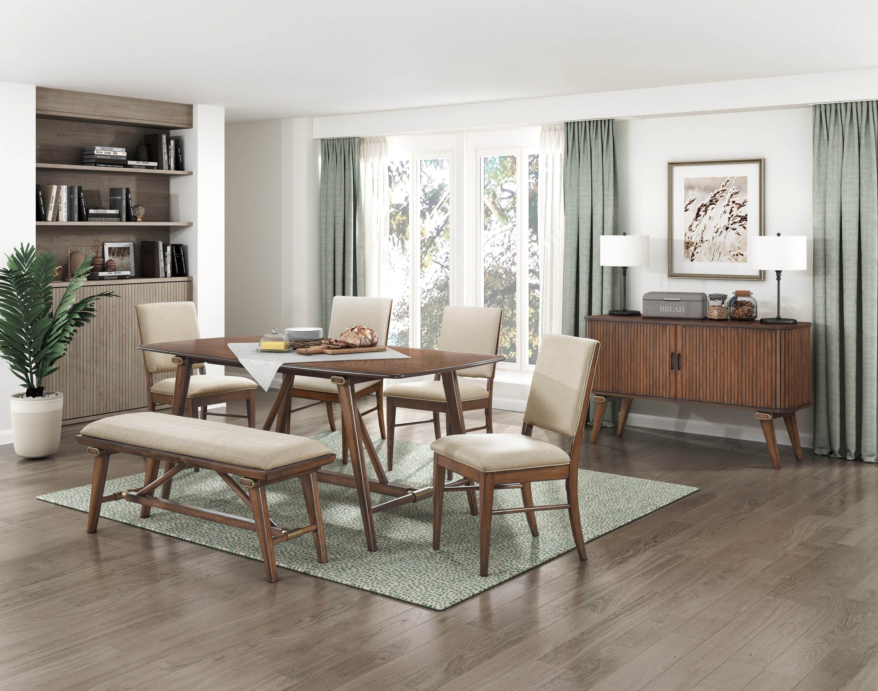 Modern Design 1pc Dining Table Brown Finish Wooden Dining Kitchen Furniture
