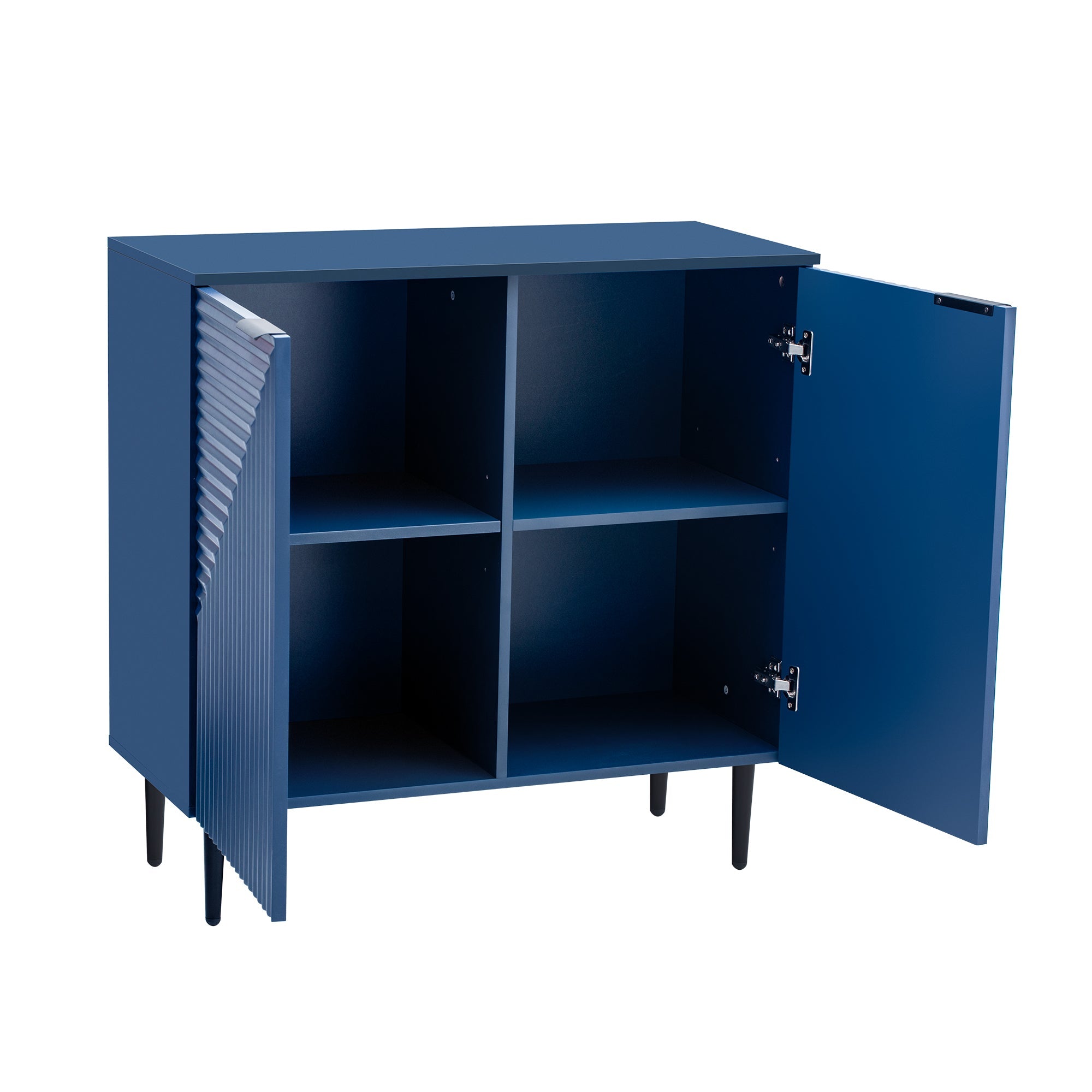 Mirod Set of 2 Modern Minimalist Side Cabinets,Versatile Storage Solution,Adjustable Shelves,Stylish Geometric Door Design,Perfect as TV Stand