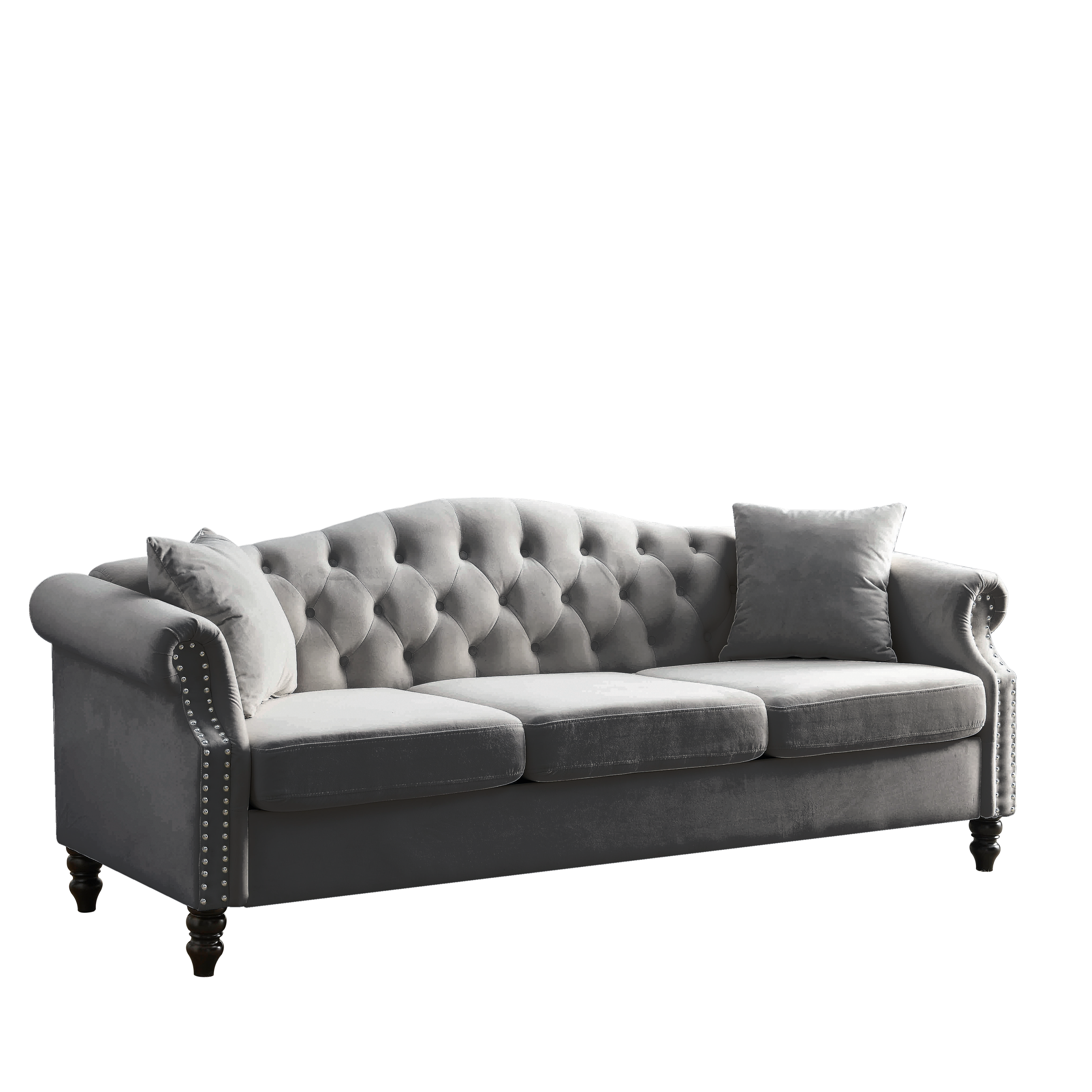3-seater + 3-seater Combination sofa.Grey Velvet W834S00064