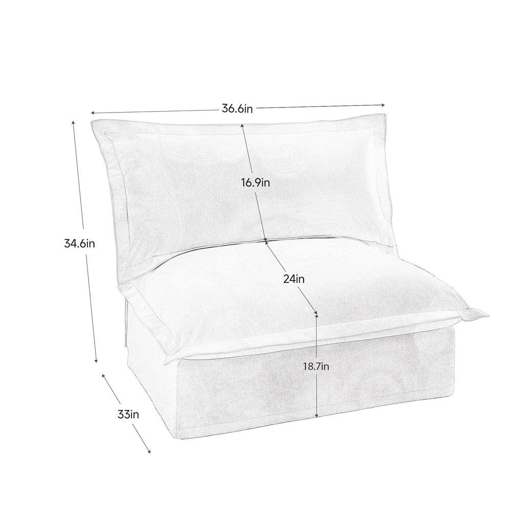 Koala Armless Sofa - Orange
