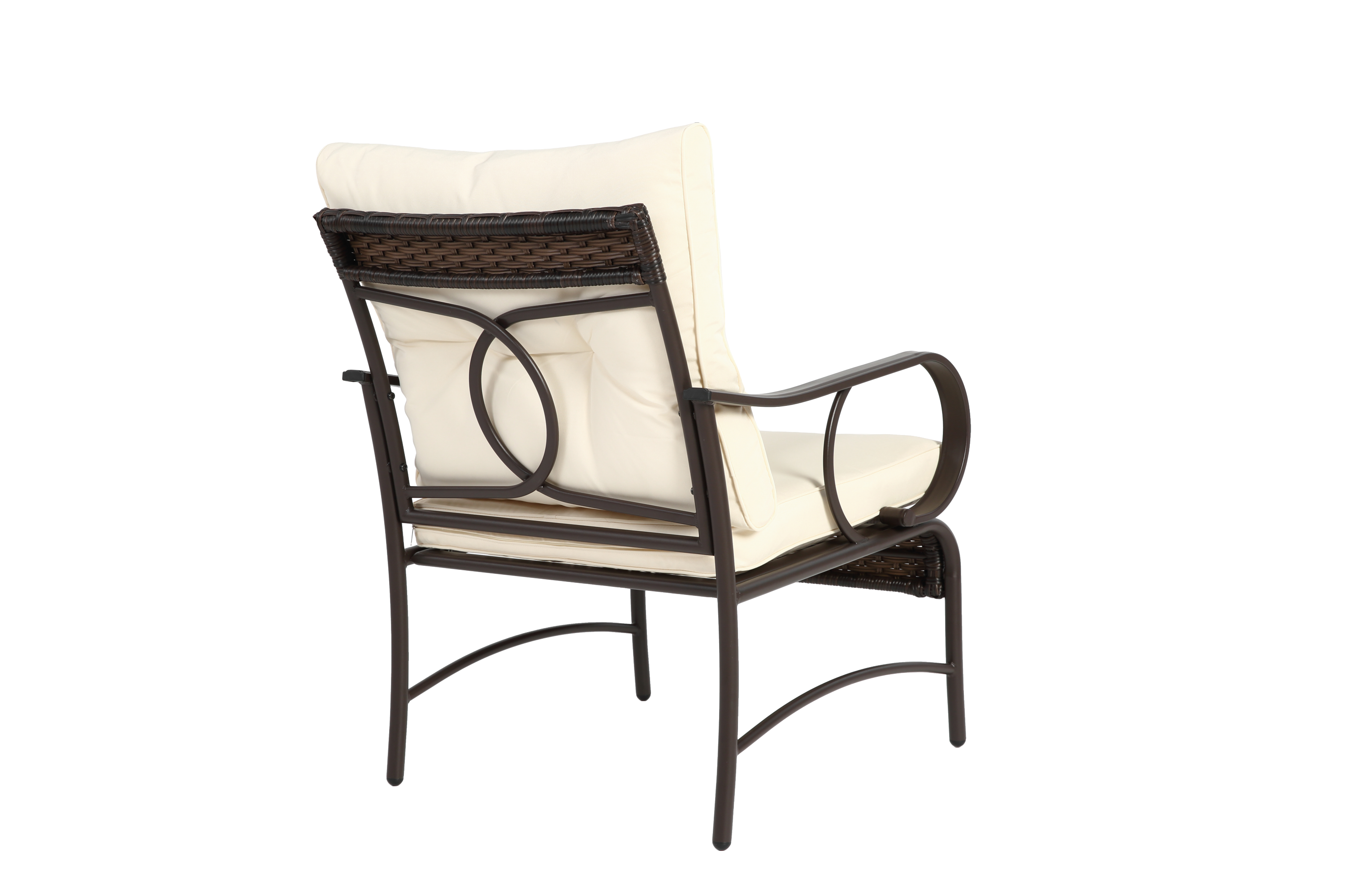 3 Pieces Patio Set Outdoor Wicker Furniture Sets Modern Rattan Chair Conversation Sets with Coffee Table