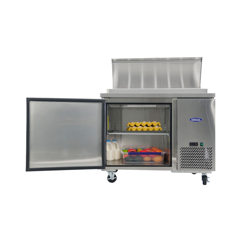 44" Commercial Pizza Prep Table With Built-In 11 Cu.Ft. Refrigerator (SAK09621)