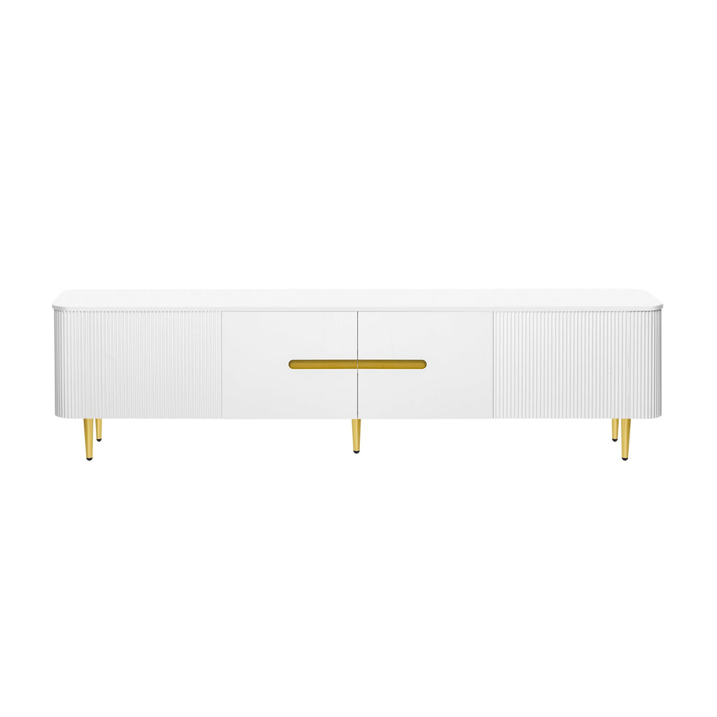 U-Can 78.7''Minimalist TV Stand for TVs up to 85 Inches, Modern Entertainment Center Media Console with 4 Spacious Cabinets for Living room(OLD SKU: SJ000125AAK)