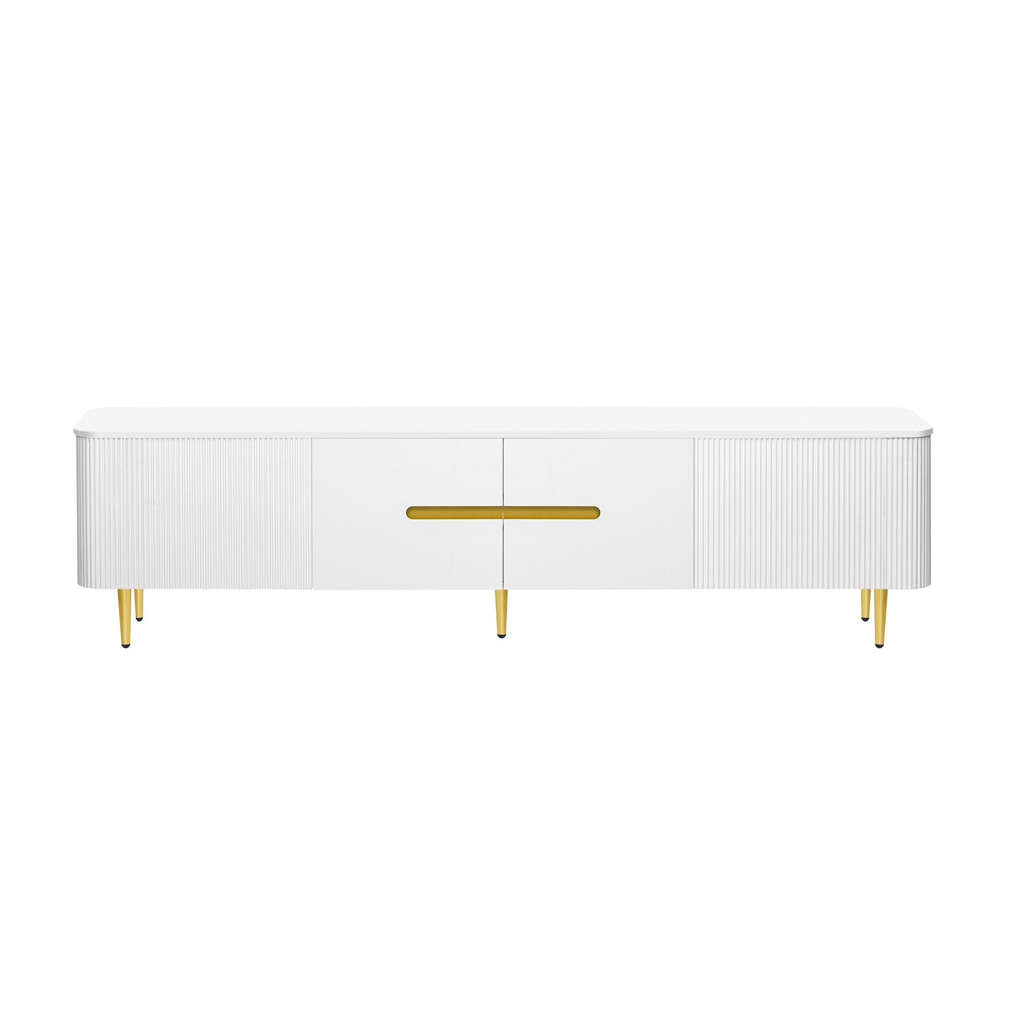 U-Can 78.7''Minimalist TV Stand for TVs up to 85 Inches, Modern Entertainment Center Media Console with 4 Spacious Cabinets for Living room(OLD SKU: SJ000125AAK)