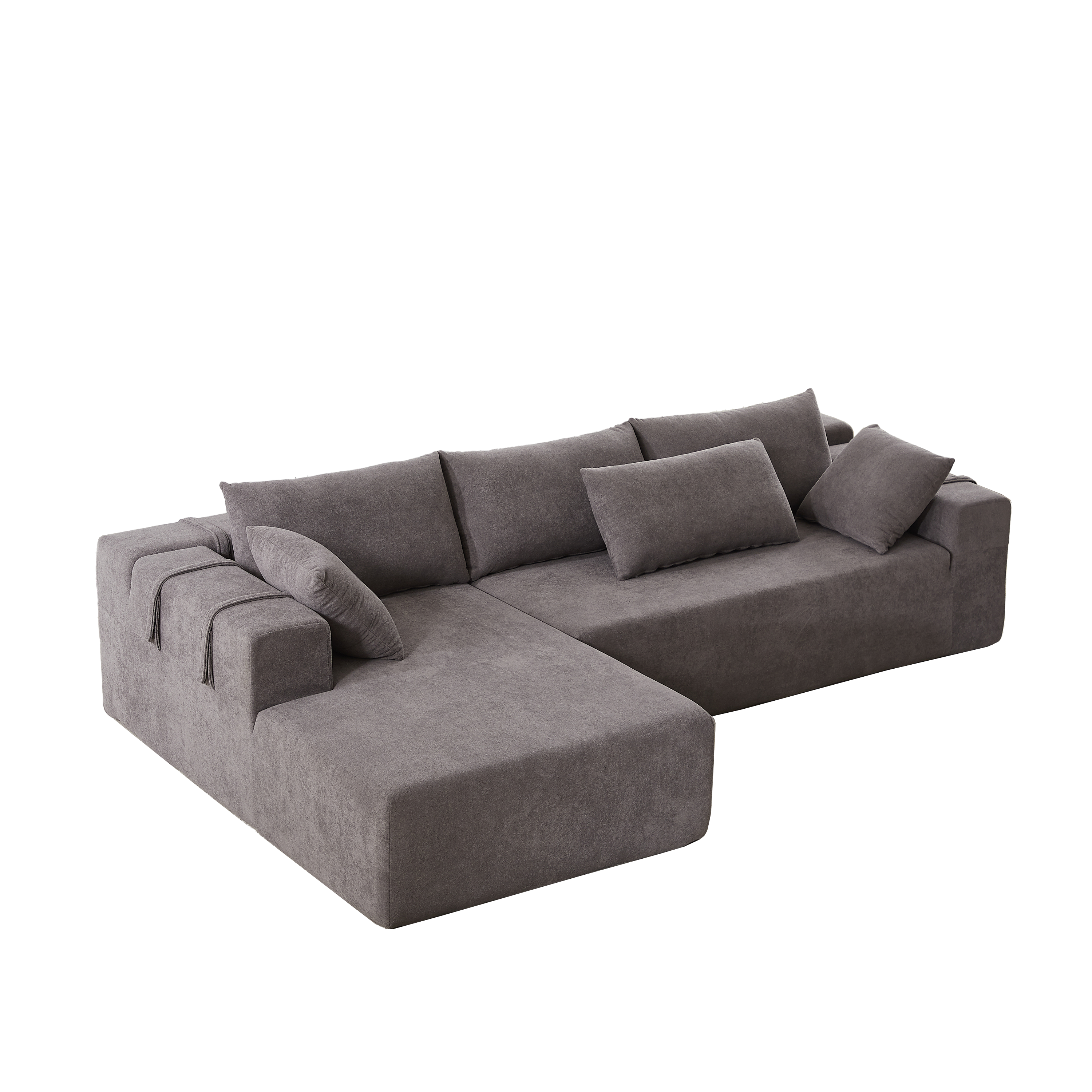 Modern Chenille Upholstered Sectional Sofa Couch Set,Modular 108' L Shaped Sectional Living Room Sofa Set With 6 Pillows,Free Combination Sofa Couch for Living Room,Bedroom(Left Chaise)