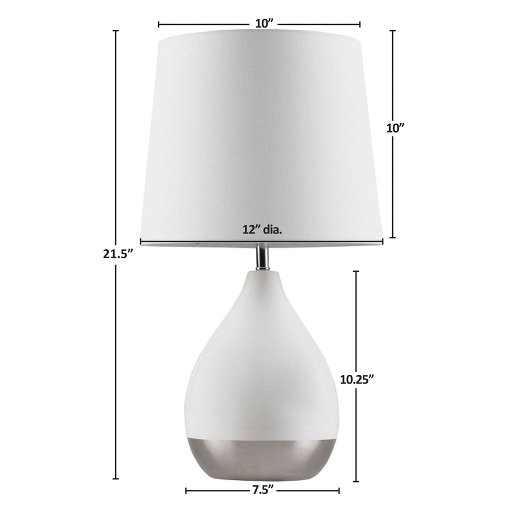2-Tone Ceramic Table Lamp Set of 2 White/Silver See below
