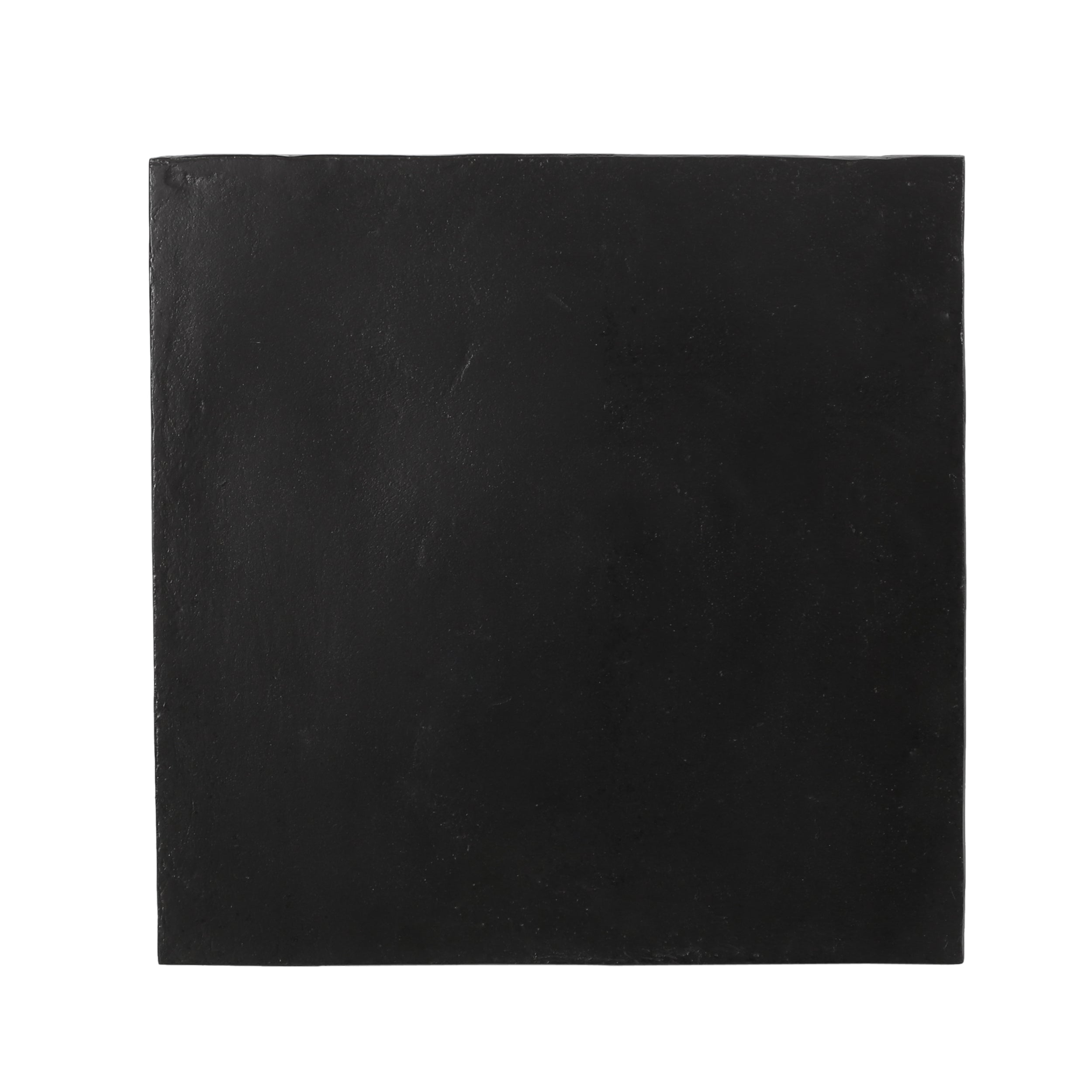 Modern ATHENA Side Table with Pedestal Design in Black Magnesium Oxide, 17.25 x 17.25 x 21.50 inches