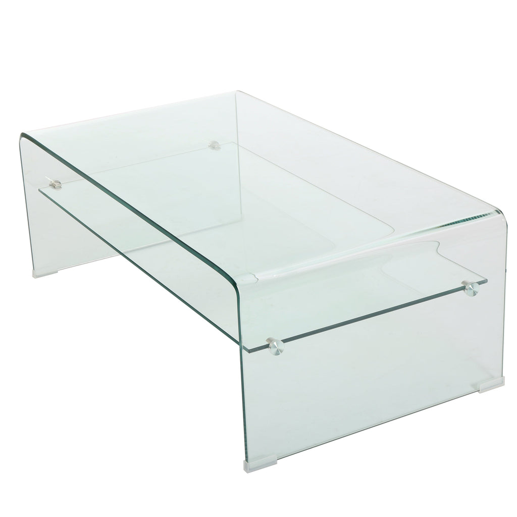 COFFEE TABLE 12MM TEMPERED BENT GLASS ,8MM SHELF GLASS