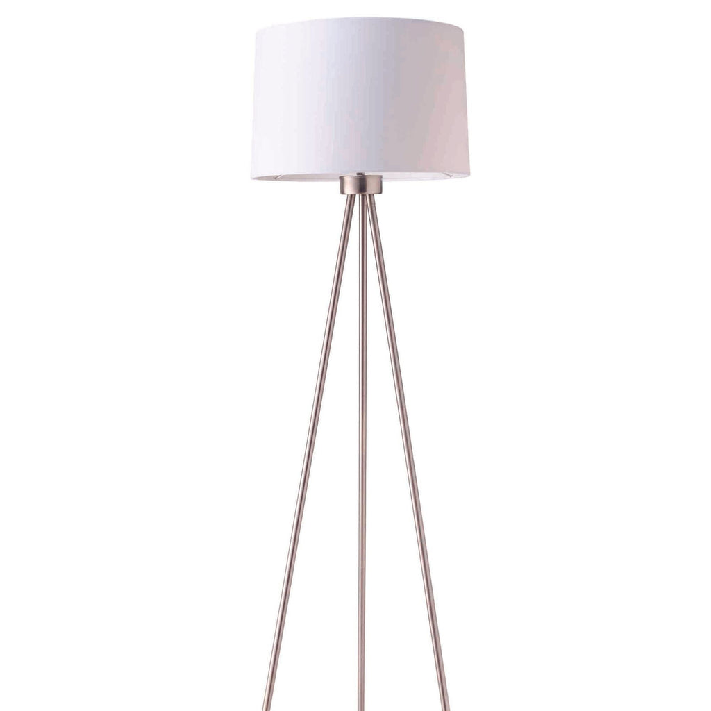 59' Tall Metal Floor Lamp with White finish, Contemporary Design