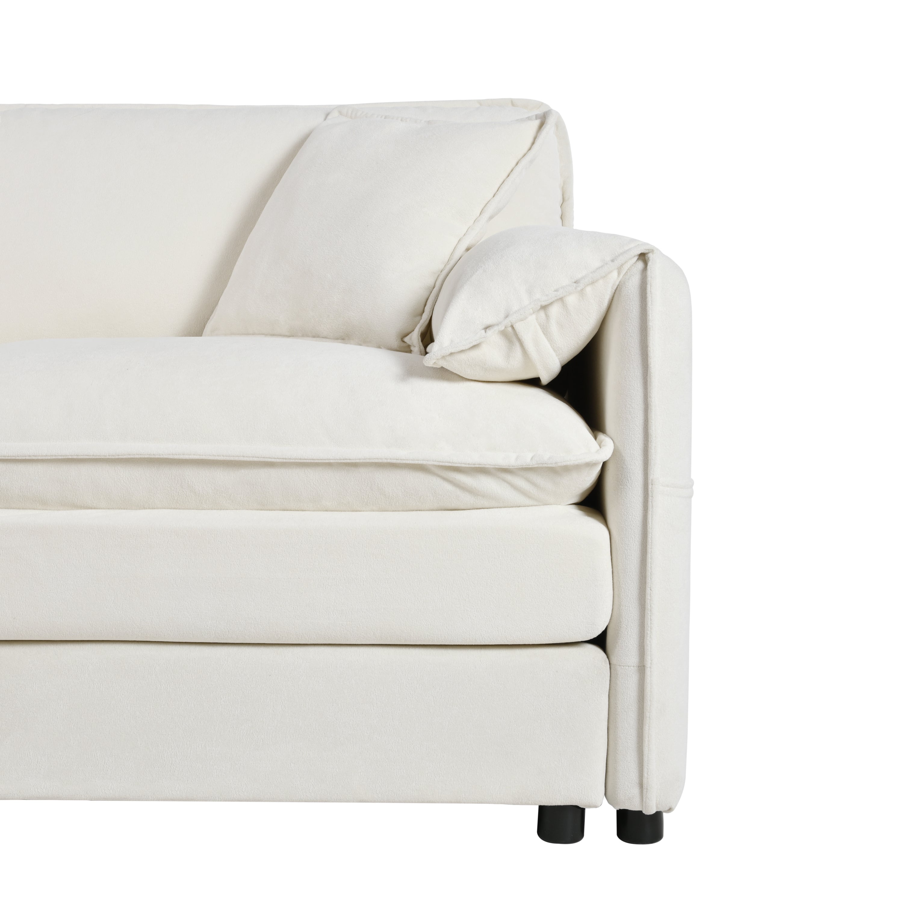 Modular Sectional Sofa, Oversized Deep Seat L Shaped Couch Set for Living Room, 3-Seater Comfy Cloud Couches with Movable Ottoman, DIY Combination, Chenille,Beige
