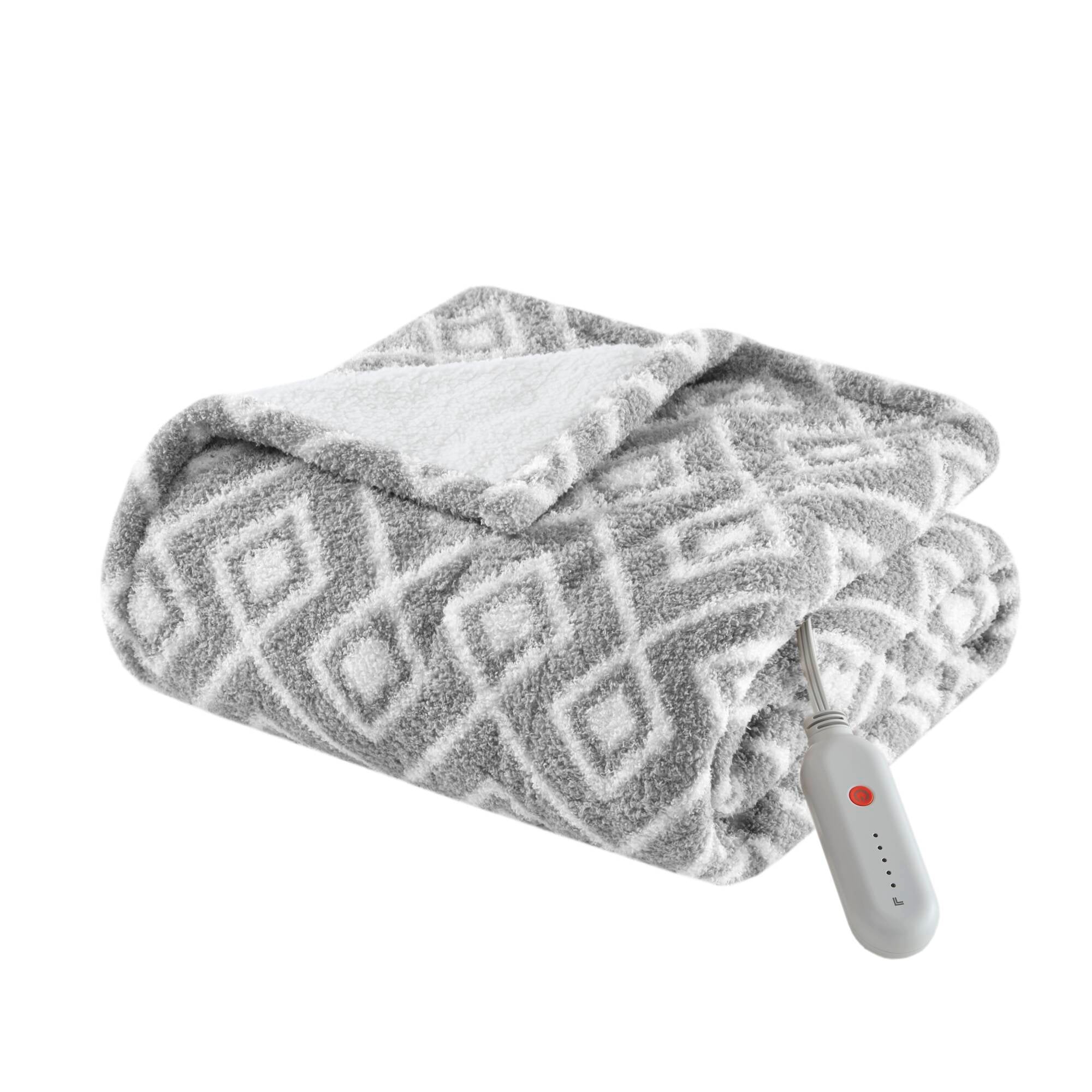 1 PCS 50x60' Dream Soft Heated Throw Grey Geo